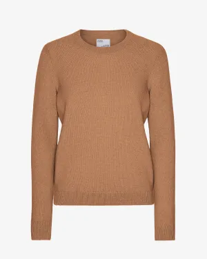 Women Classic Merino Wool Crew - Sahara Camel