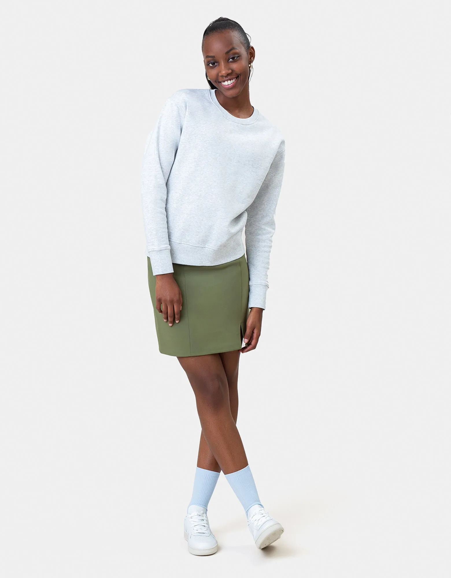 Women Classic Organic Crew - Cinnamon Brown