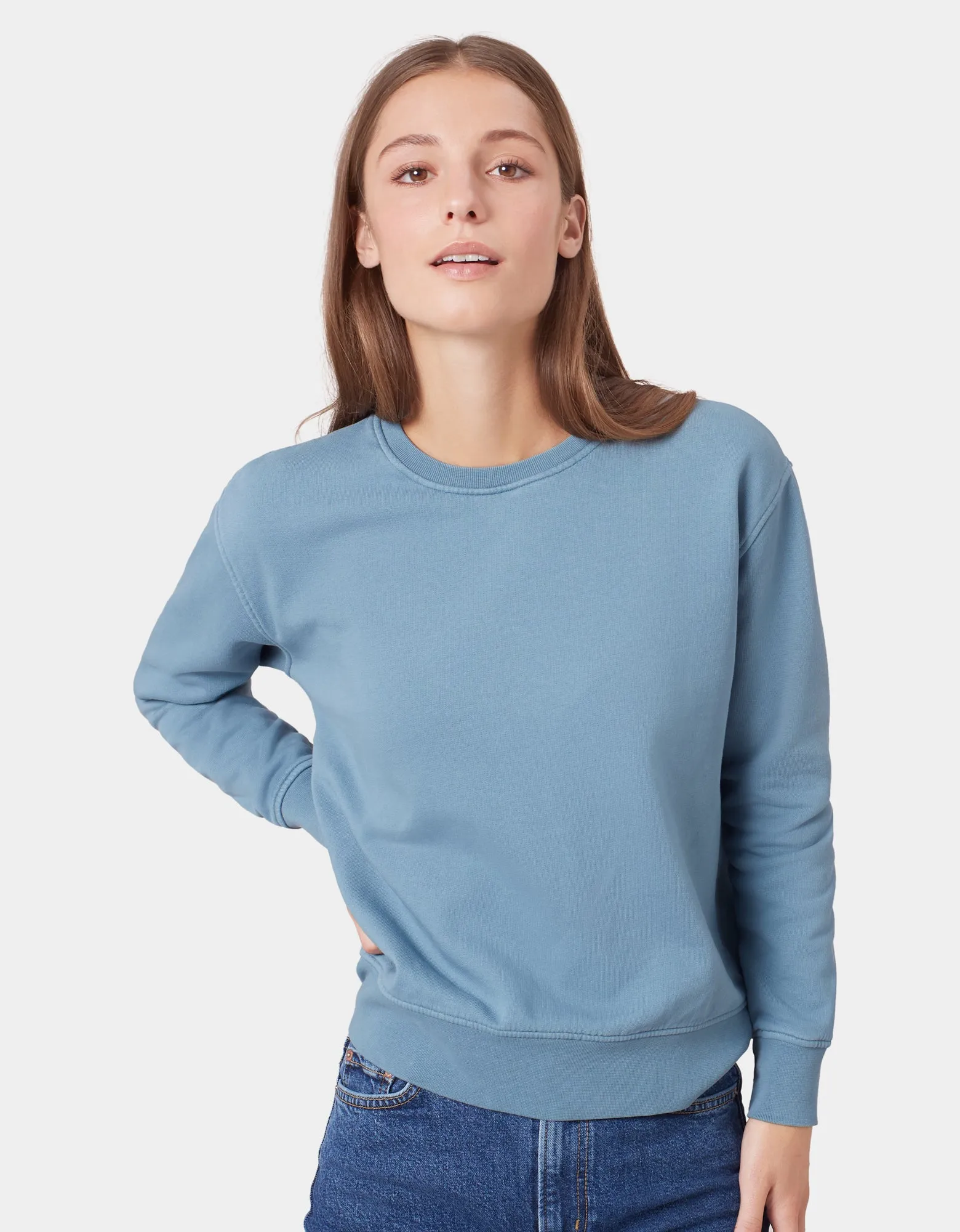Women Classic Organic Crew - Heather Grey