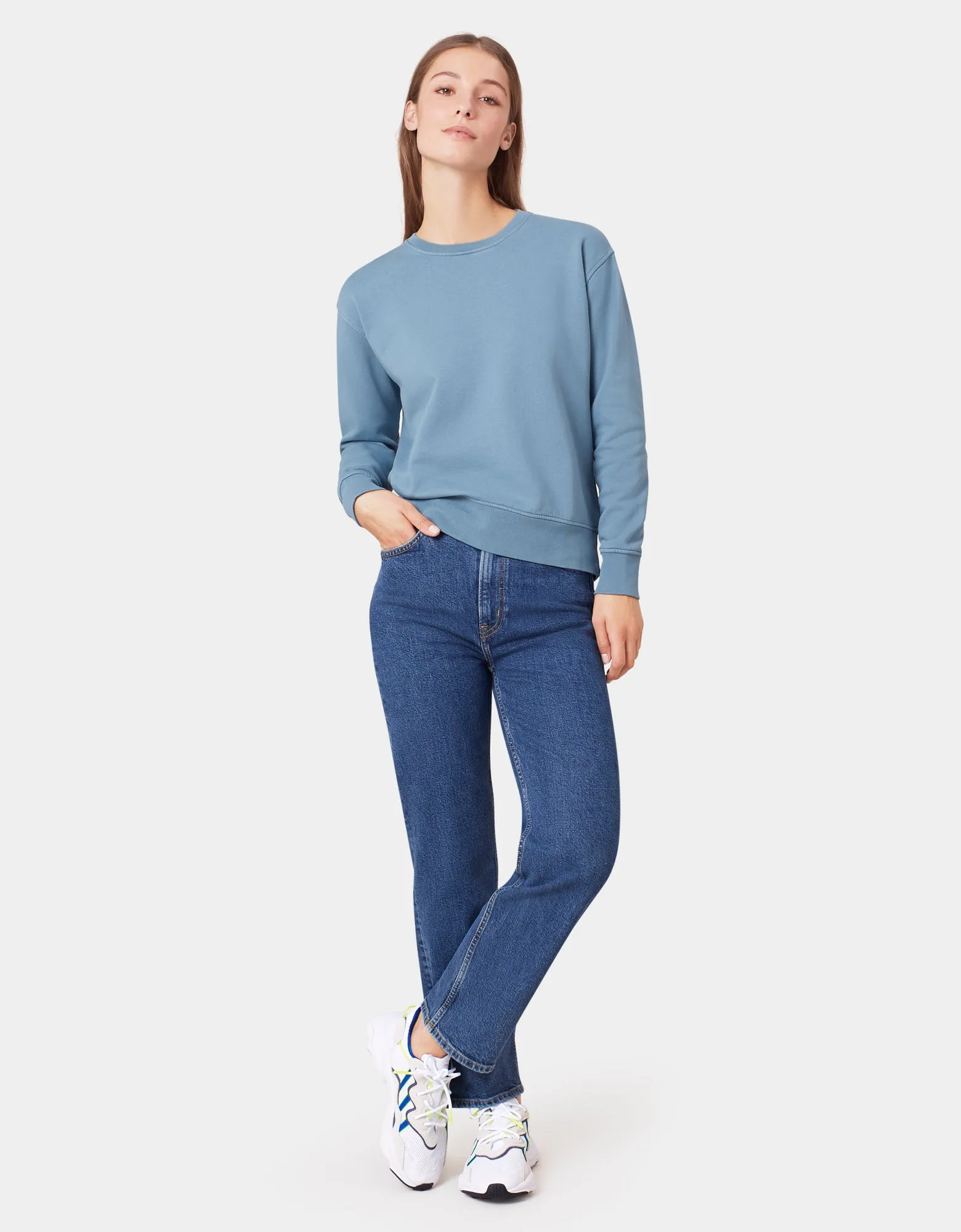Women Classic Organic Crew - Heather Grey