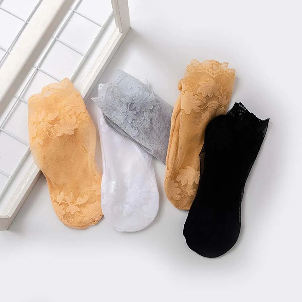 Women Lace Invisible Socks Non-slip Anna Kay Co