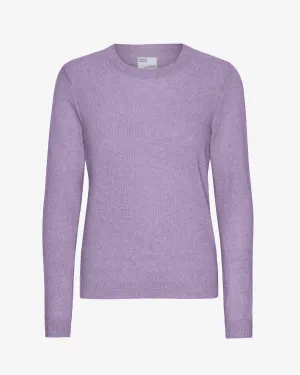 Women Light Merino Wool Crew - Purple Haze