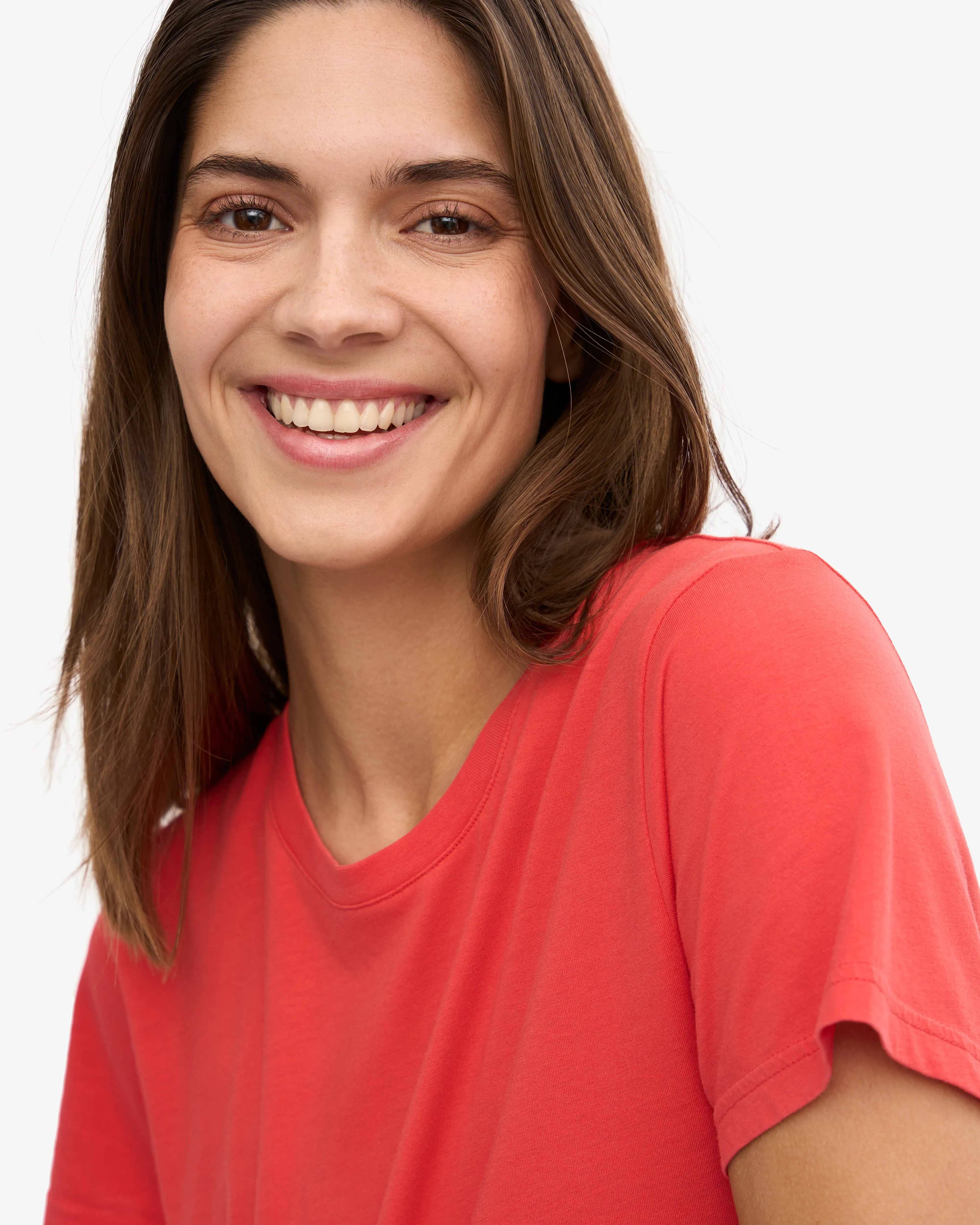 Women Light Organic Tee - Red Tangerine
