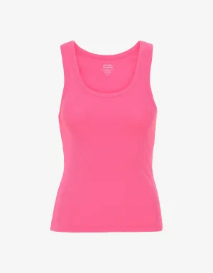 Women Organic Rib Tank Top - Bubblegum Pink