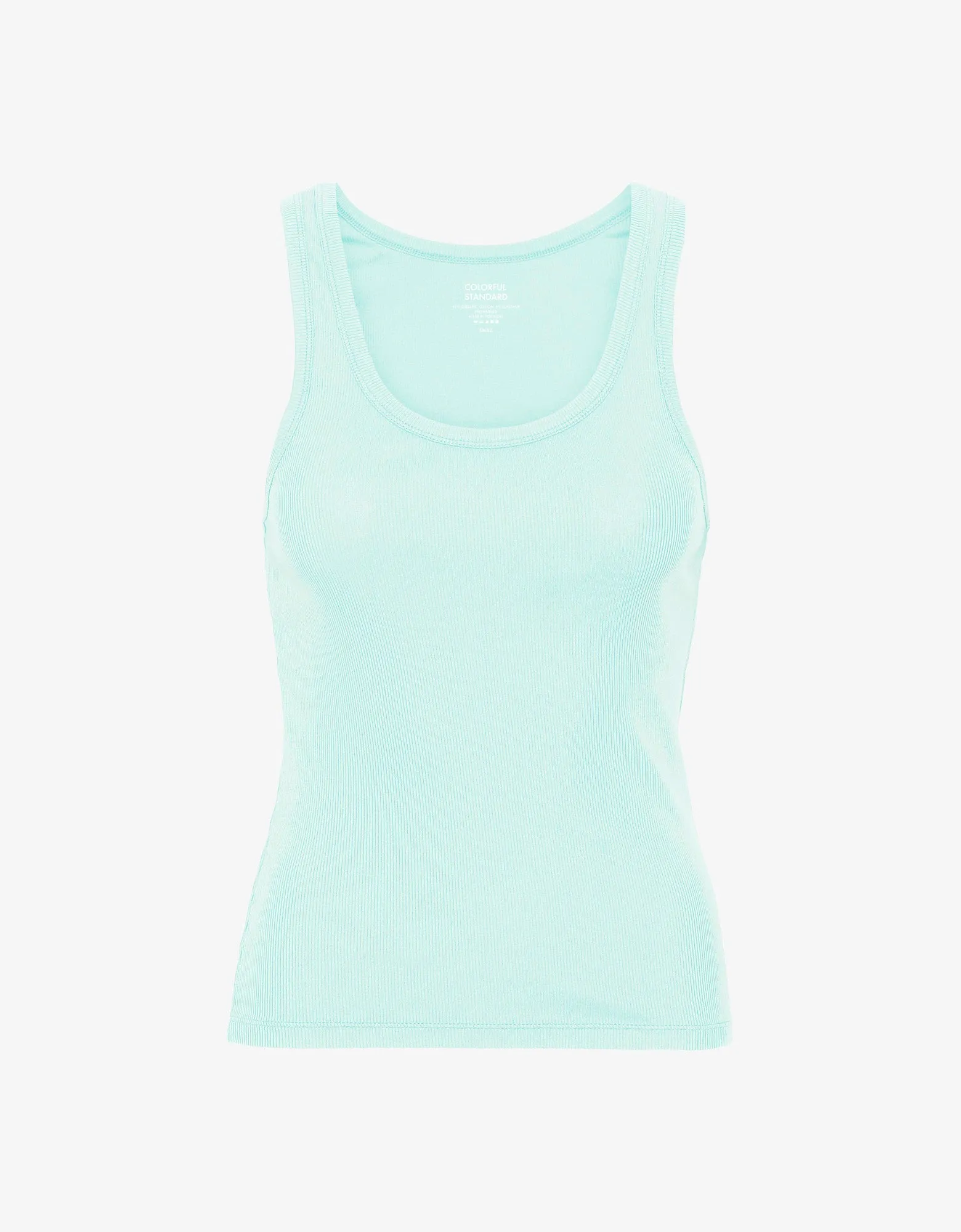 Women Organic Rib Tank Top - Light Aqua