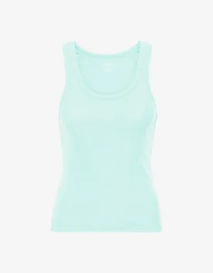 Women Organic Rib Tank Top - Light Aqua