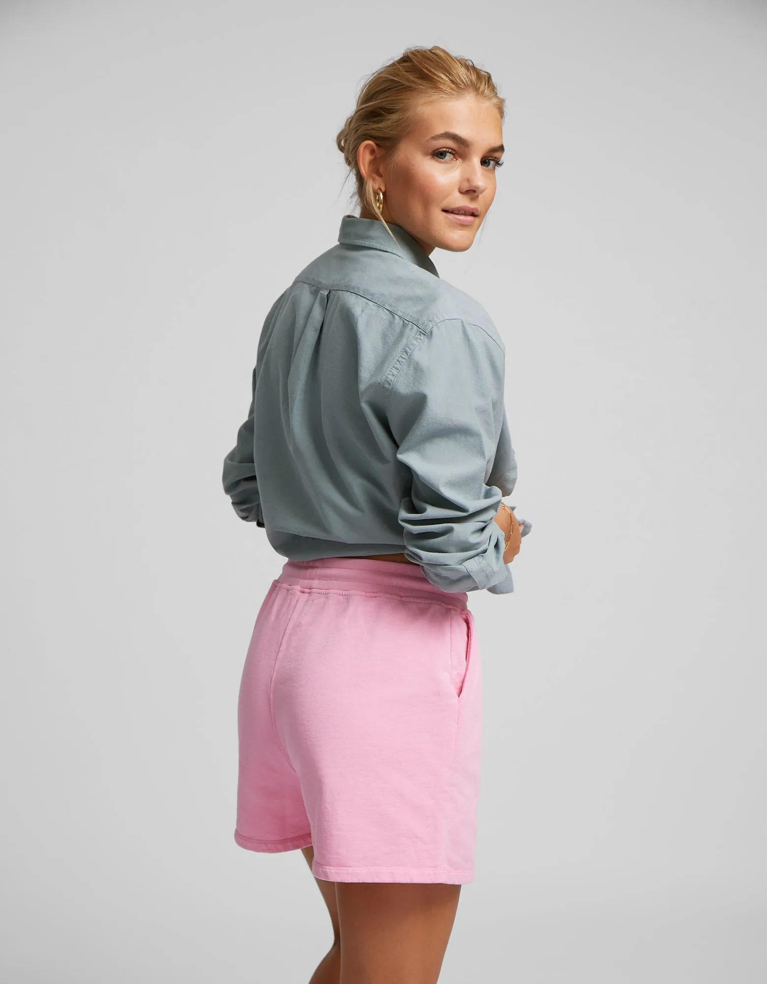 Women Organic Sweatshorts - Powder Blue