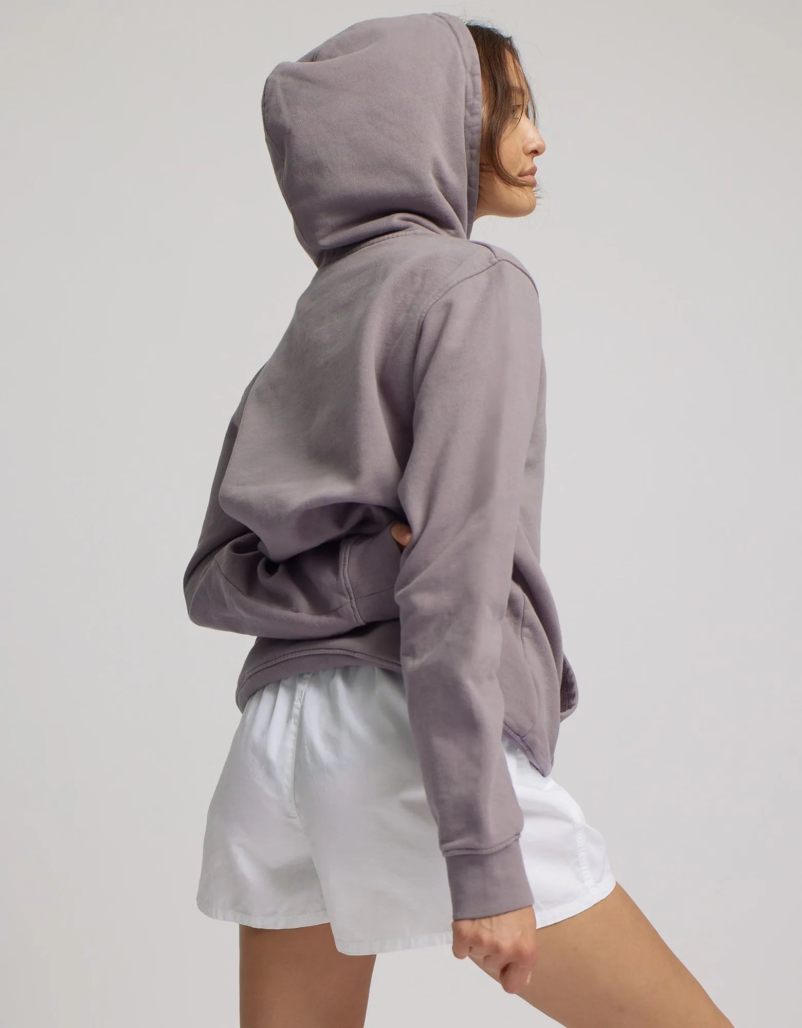 Women Organic Twill Shorts - Lava Grey