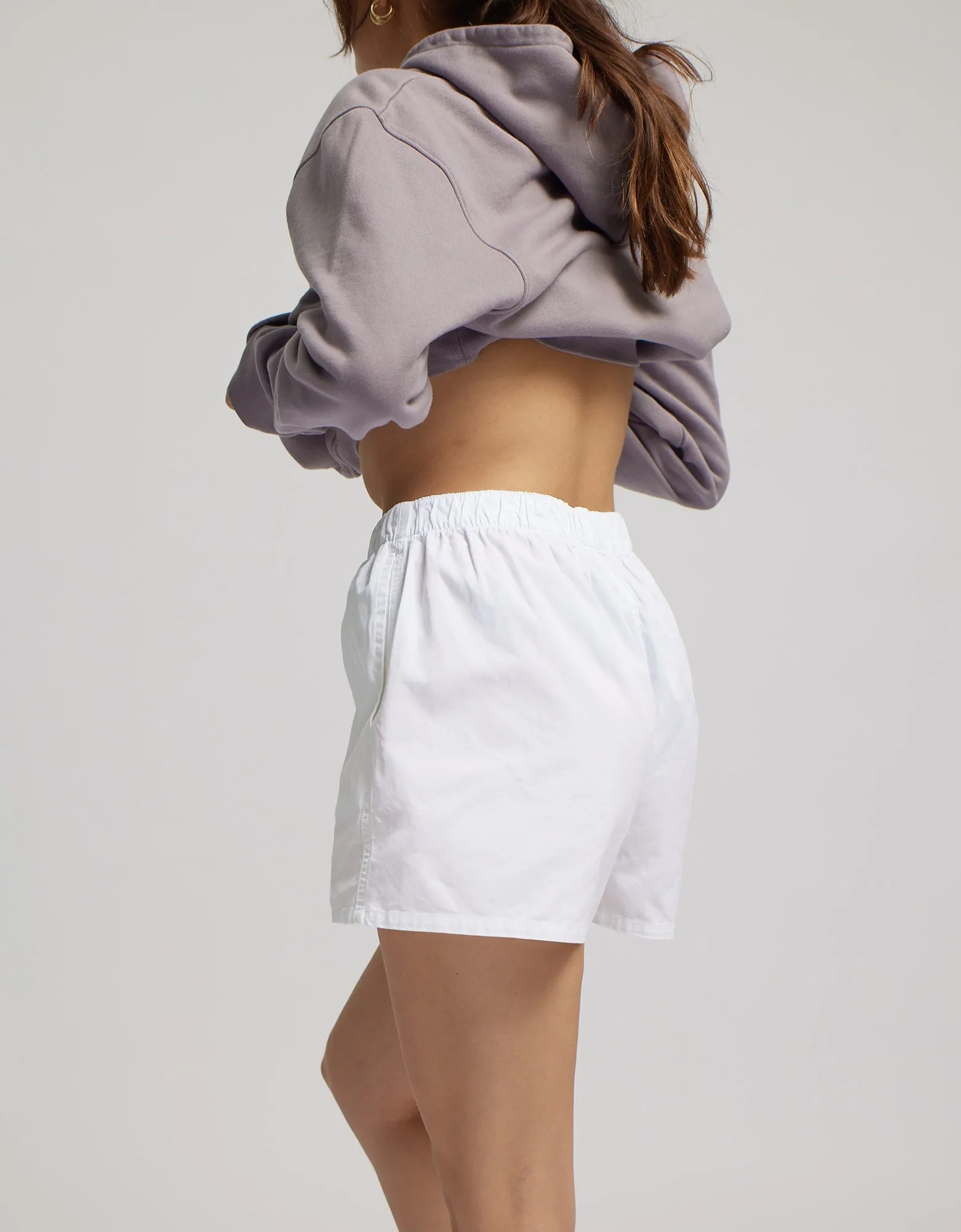 Women Organic Twill Shorts - Lava Grey