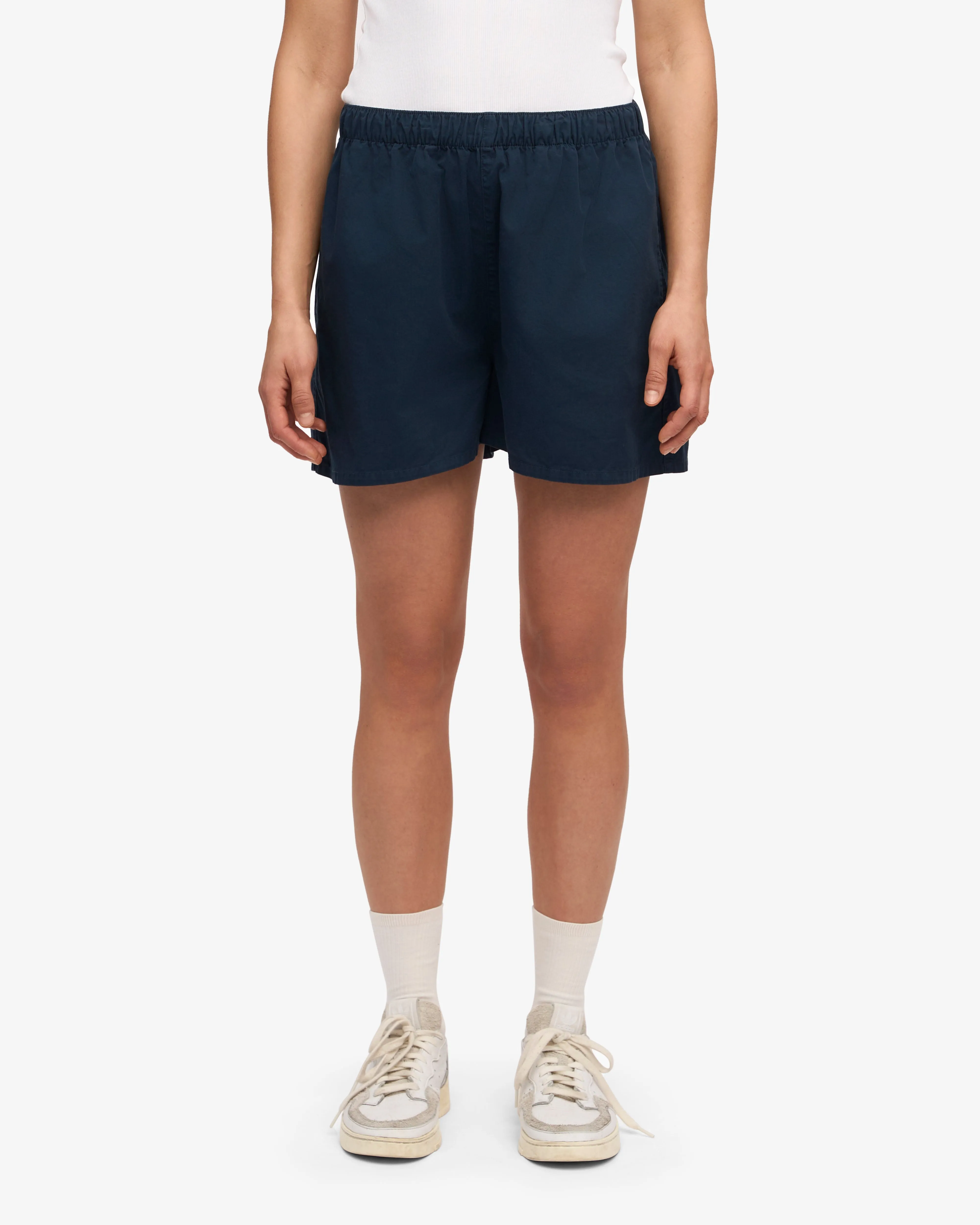 Women Organic Twill Shorts - Navy Blue