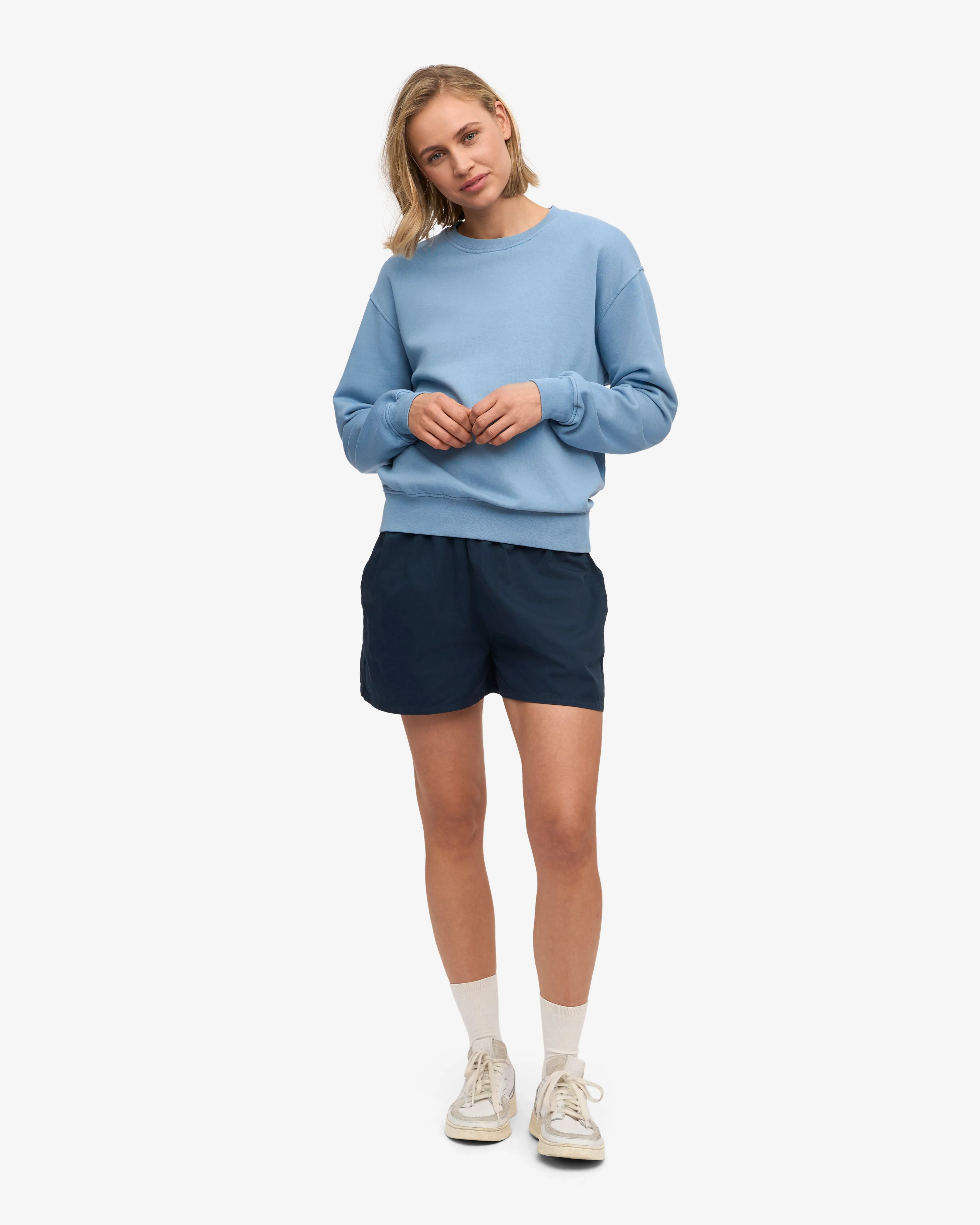 Women Organic Twill Shorts - Navy Blue