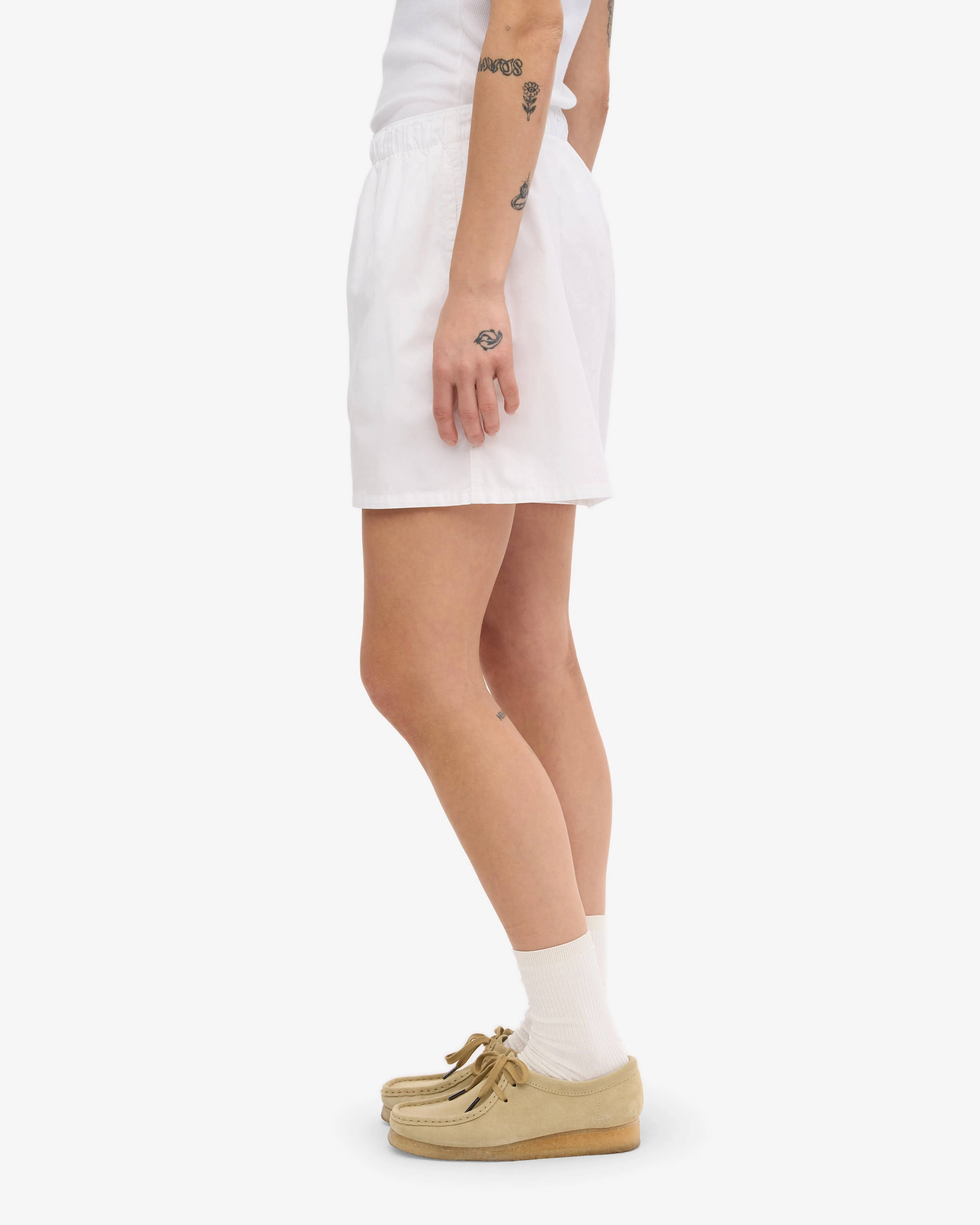 Women Organic Twill Shorts - Optical White