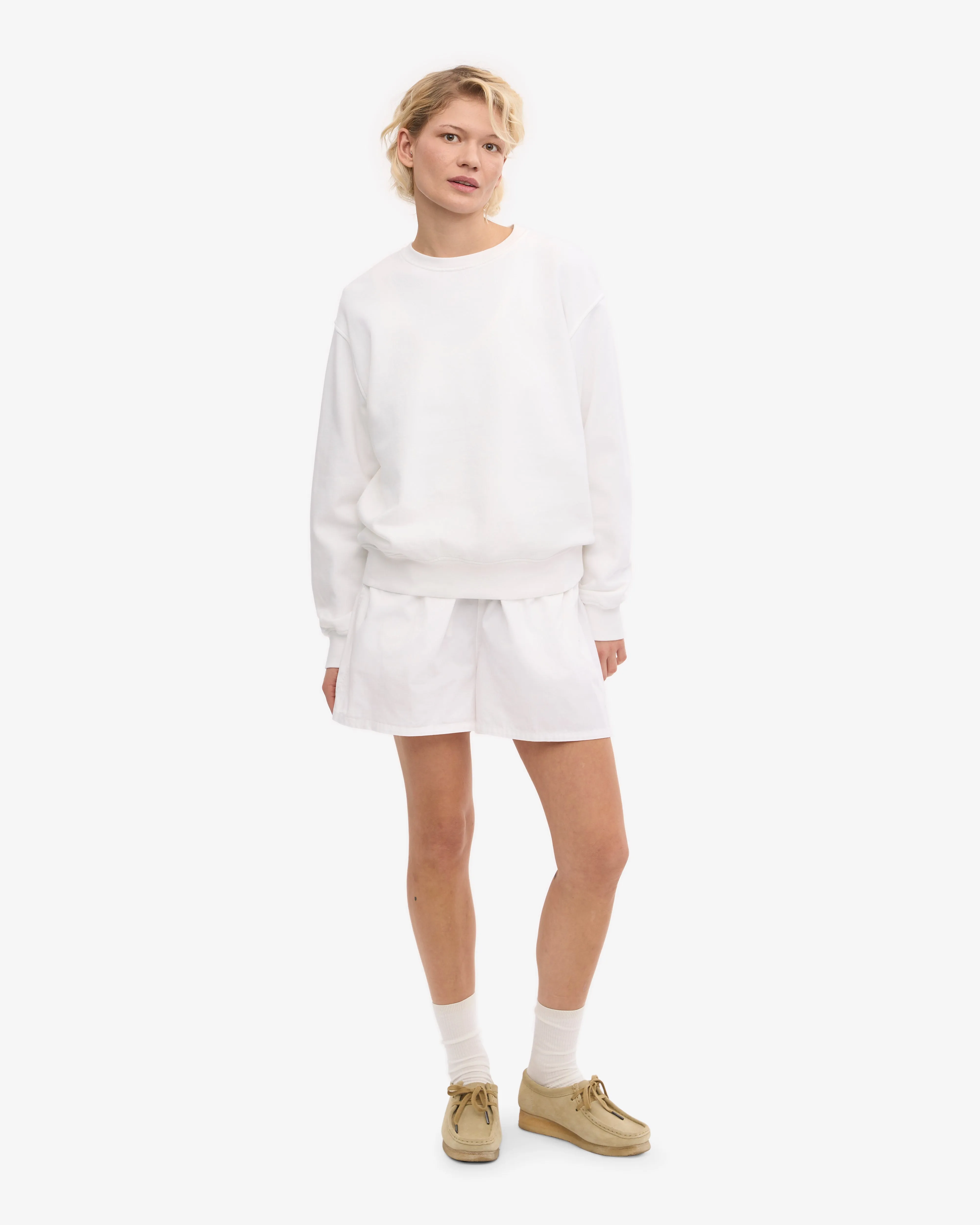 Women Organic Twill Shorts - Optical White