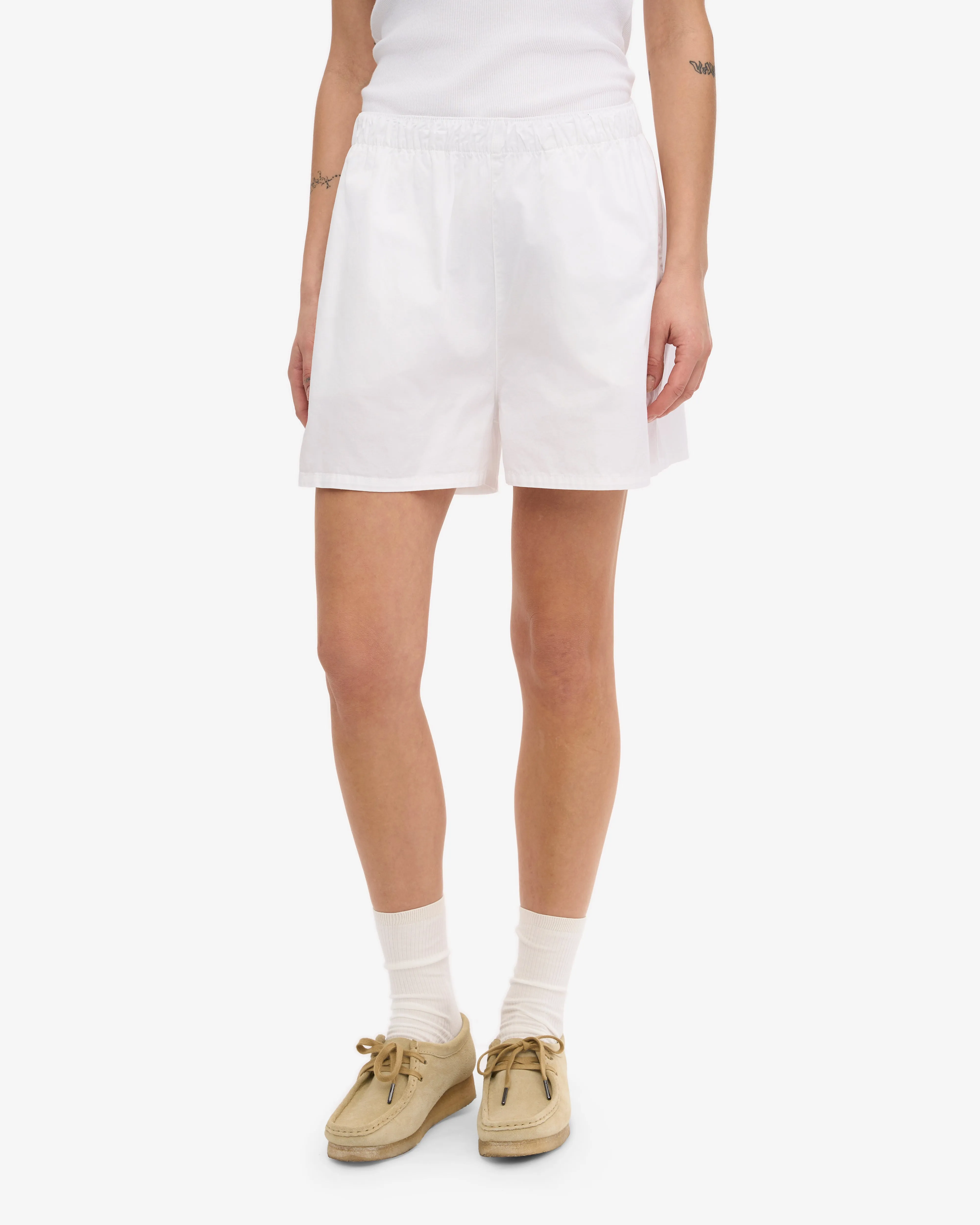 Women Organic Twill Shorts - Optical White
