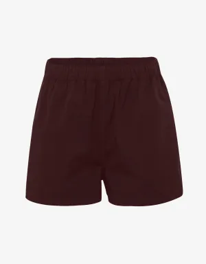 Women Organic Twill Shorts - Oxblood Red