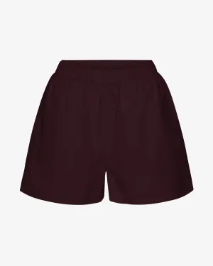 Women Organic Twill Shorts - Oxblood Red