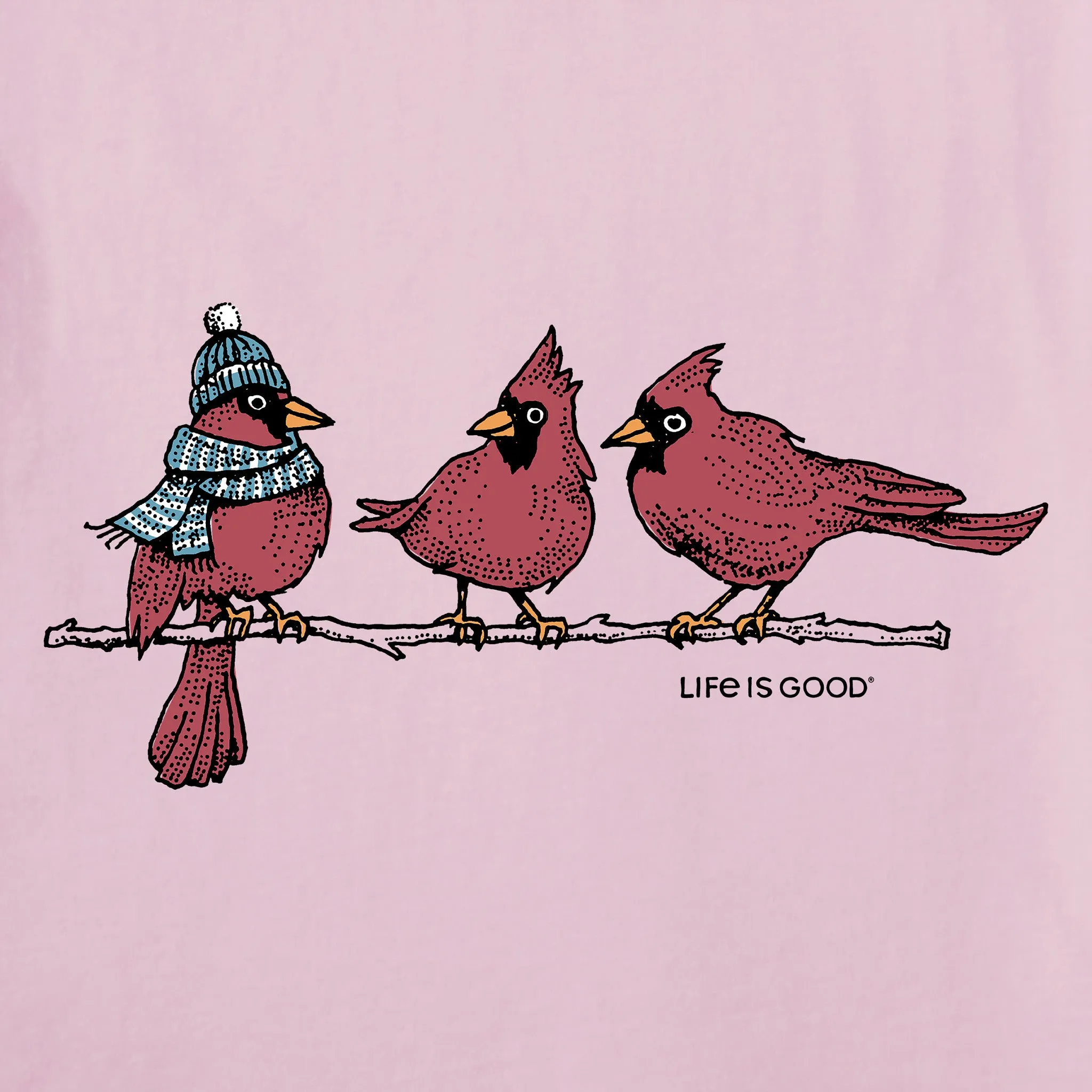 Women's 3 Warmly Dressed Cardinals Long Sleeve Crusher Tee Life is Good