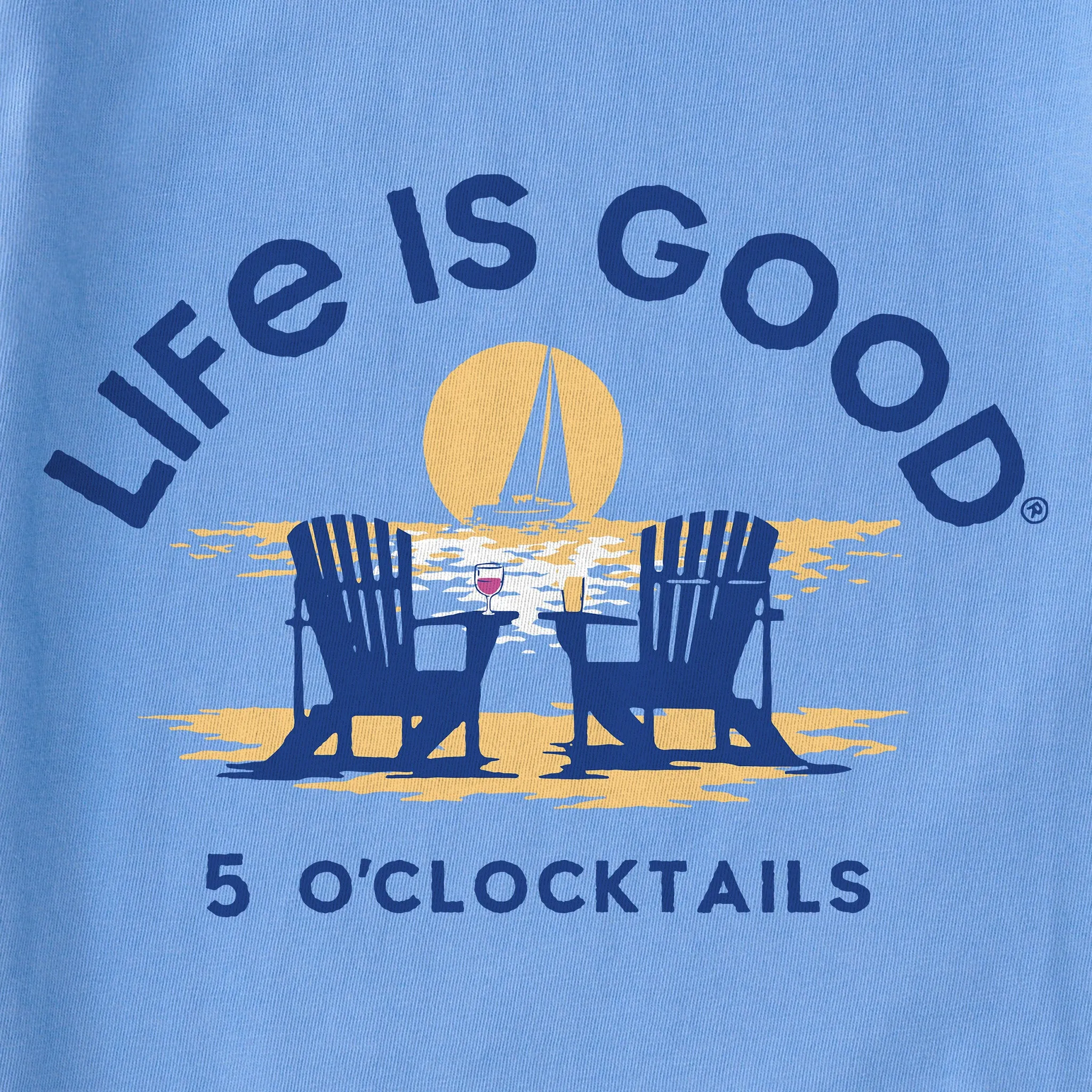 Women's 5 O'Clocktails Adirondack Short Sleeve Tee Life is Good