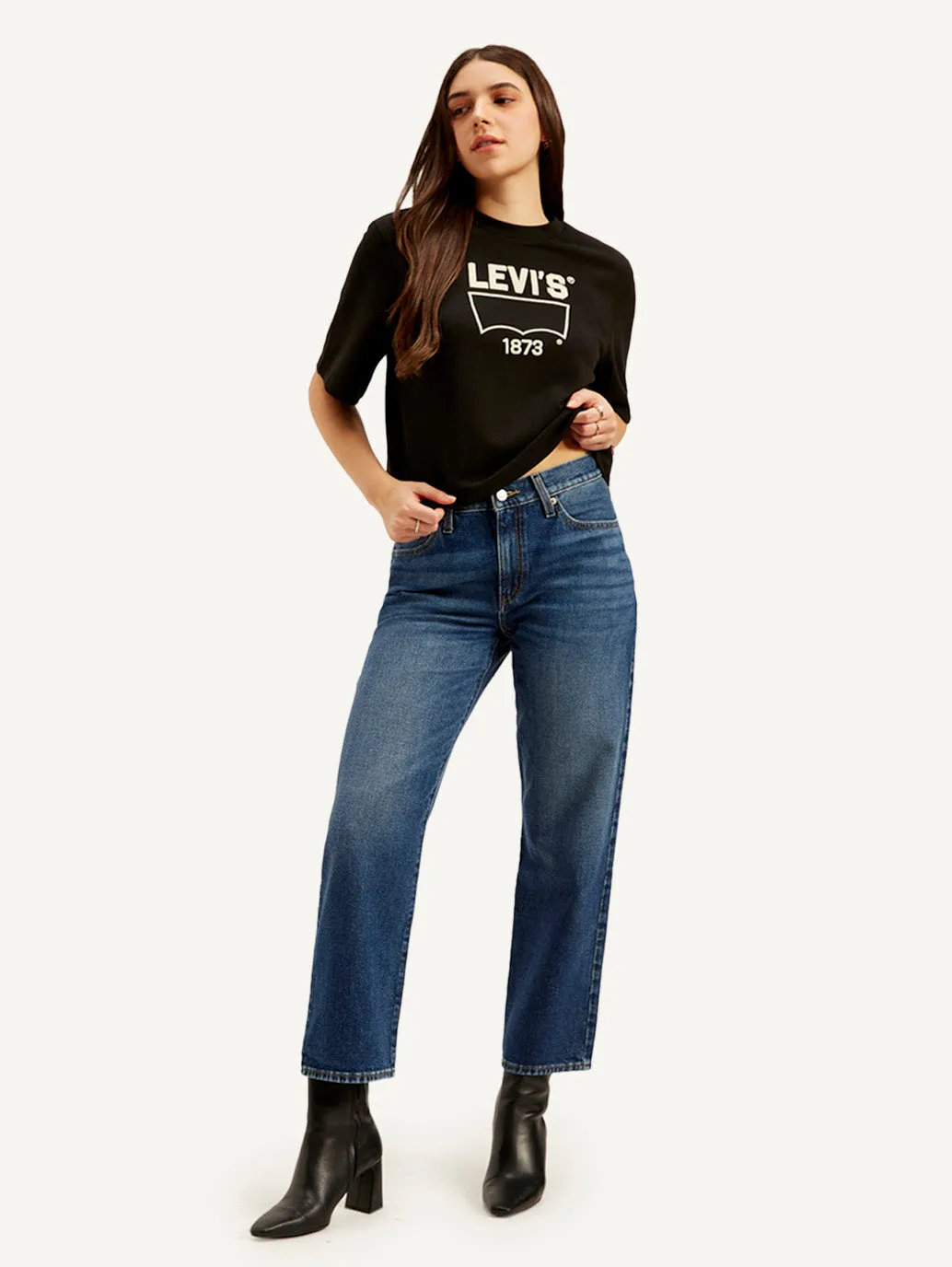 Women's 94 Blue Baggy Fit Mid Rise Jeans LEVI'S