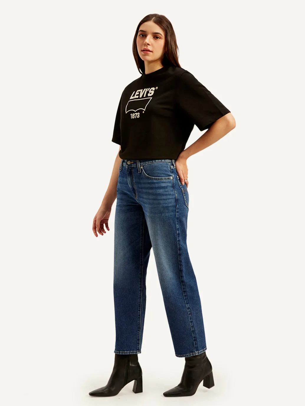 Women's 94 Blue Baggy Fit Mid Rise Jeans LEVI'S