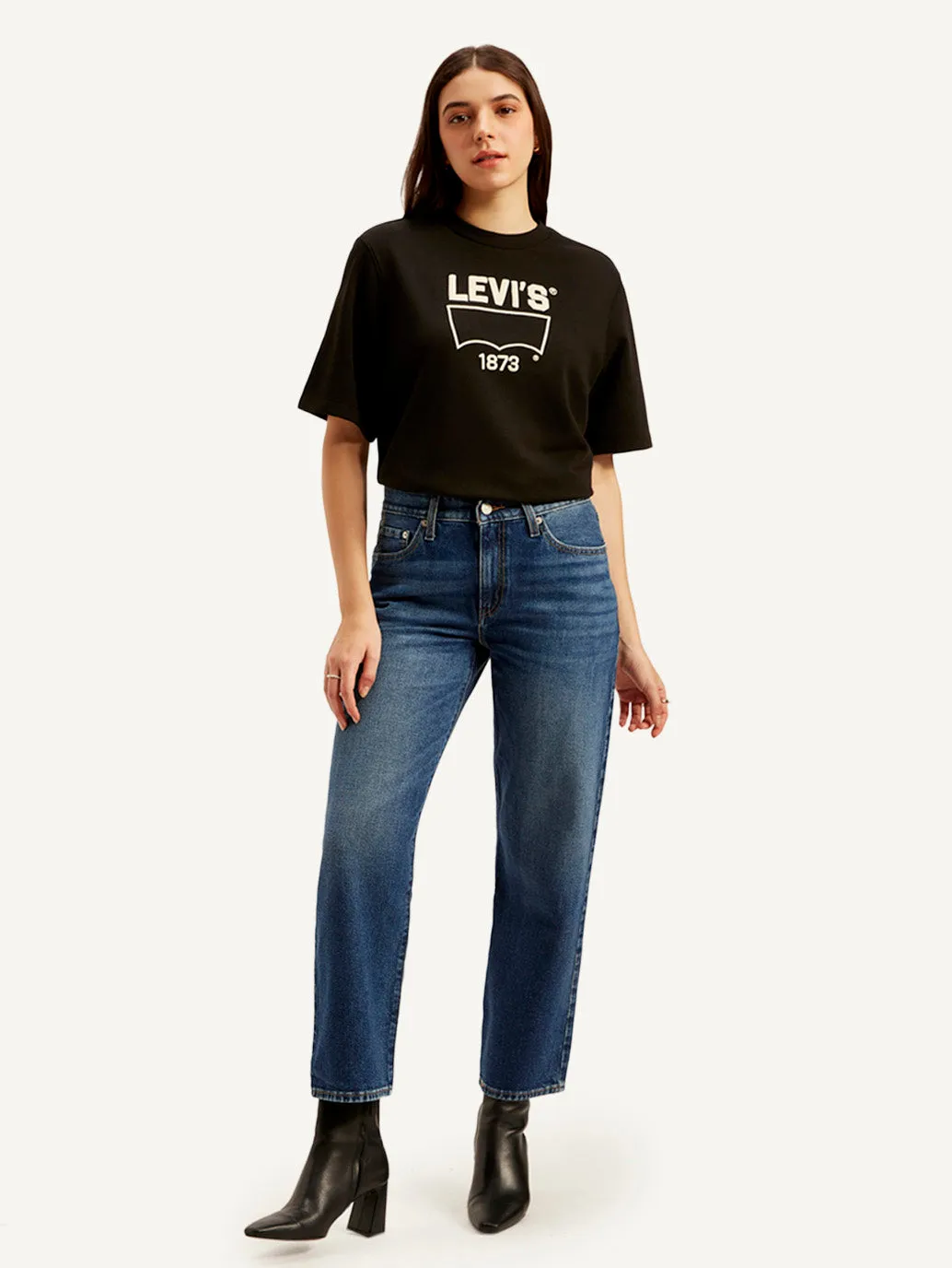 Women's 94 Blue Baggy Fit Mid Rise Jeans LEVI'S