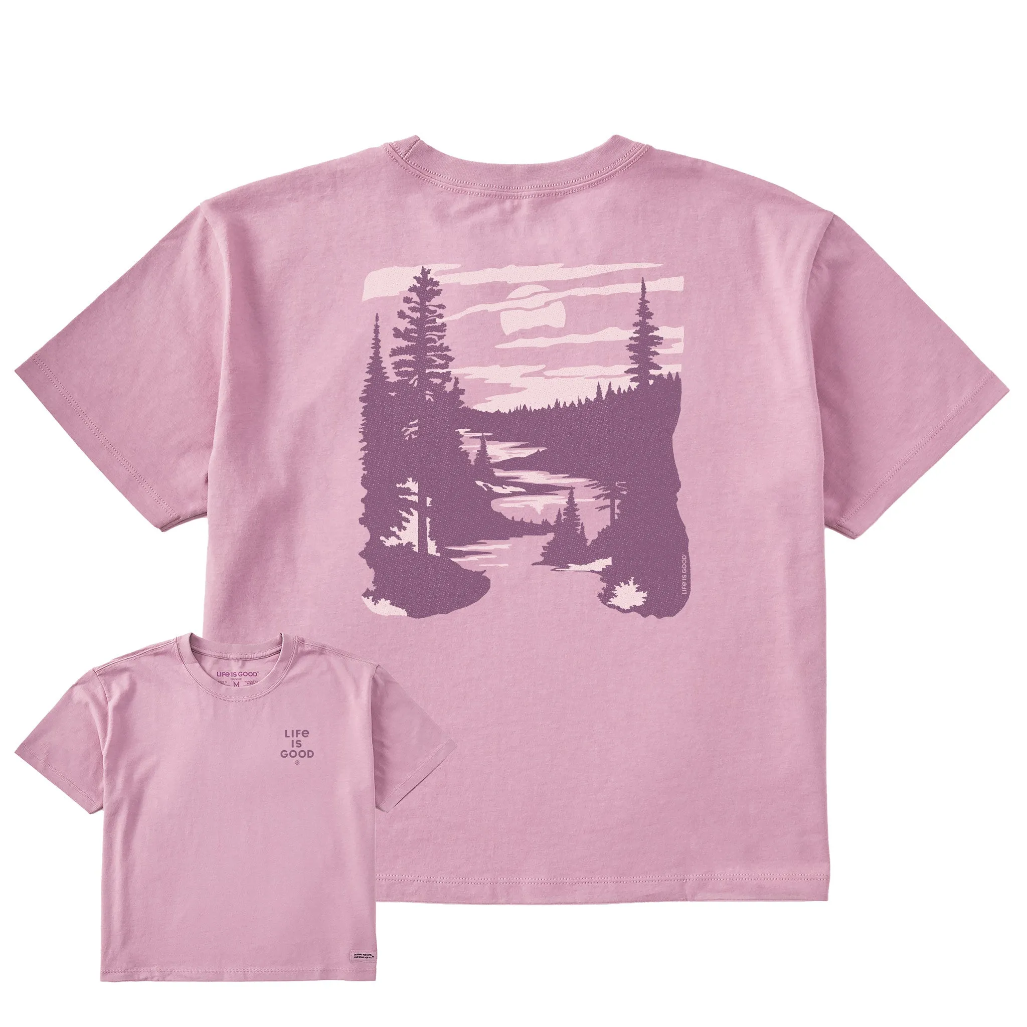 Women's A River Runs Through It Short Sleeve Crusher Boxy Tee Life is Good