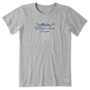 Women's Airstream Lakeside Short Sleeve Crusher Tee Life is Good