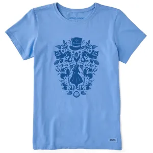 Women's Alice in Wonderland Mirror Short Sleeve Crusher Tee Life is Good