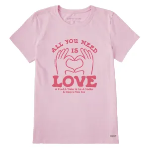 Women's All You Need is Love & Essentials Short Sleeve Tee Life is Good