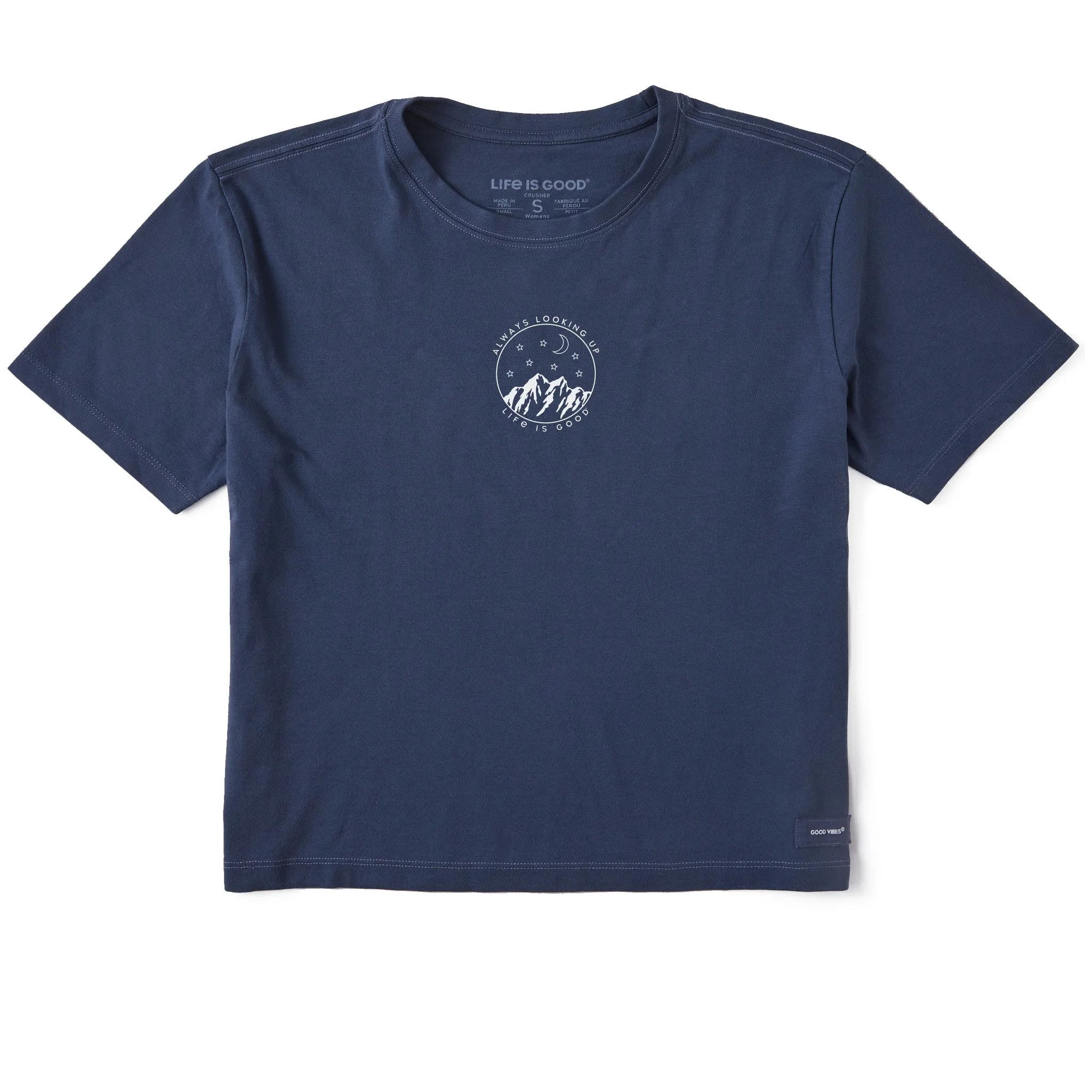 Women's Always Looking Up Celestial Short Sleeve Crusher Boxy Tee Life is Good