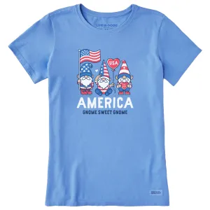 Women's America Gnome Sweet Gnome Short Sleeve Crusher Tee Life is Good