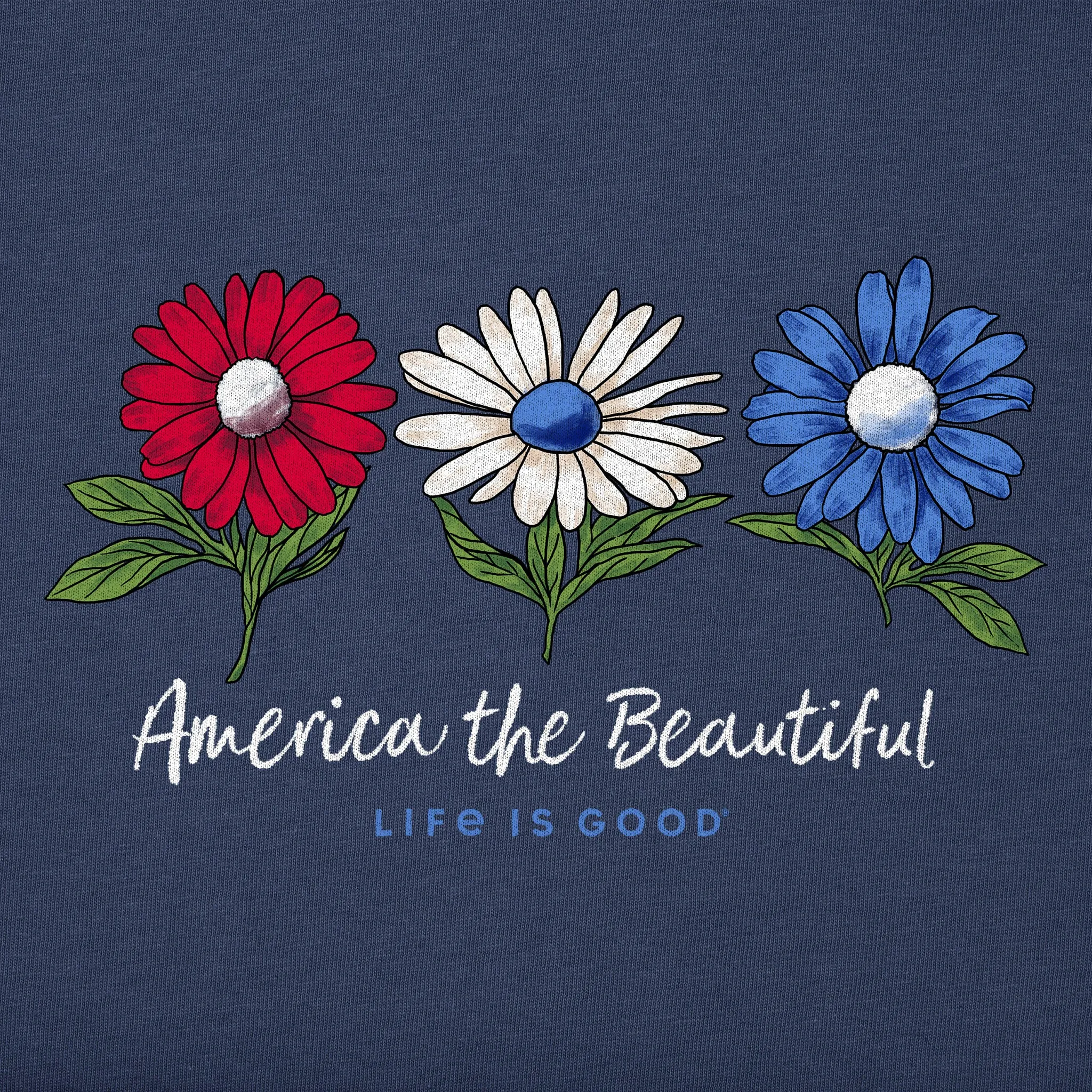Women's America the Beautiful Daisies Crusher Tank Life is Good