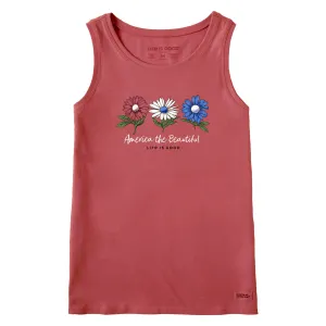 Women's America the Beautiful Daisies Crusher Tank Life is Good