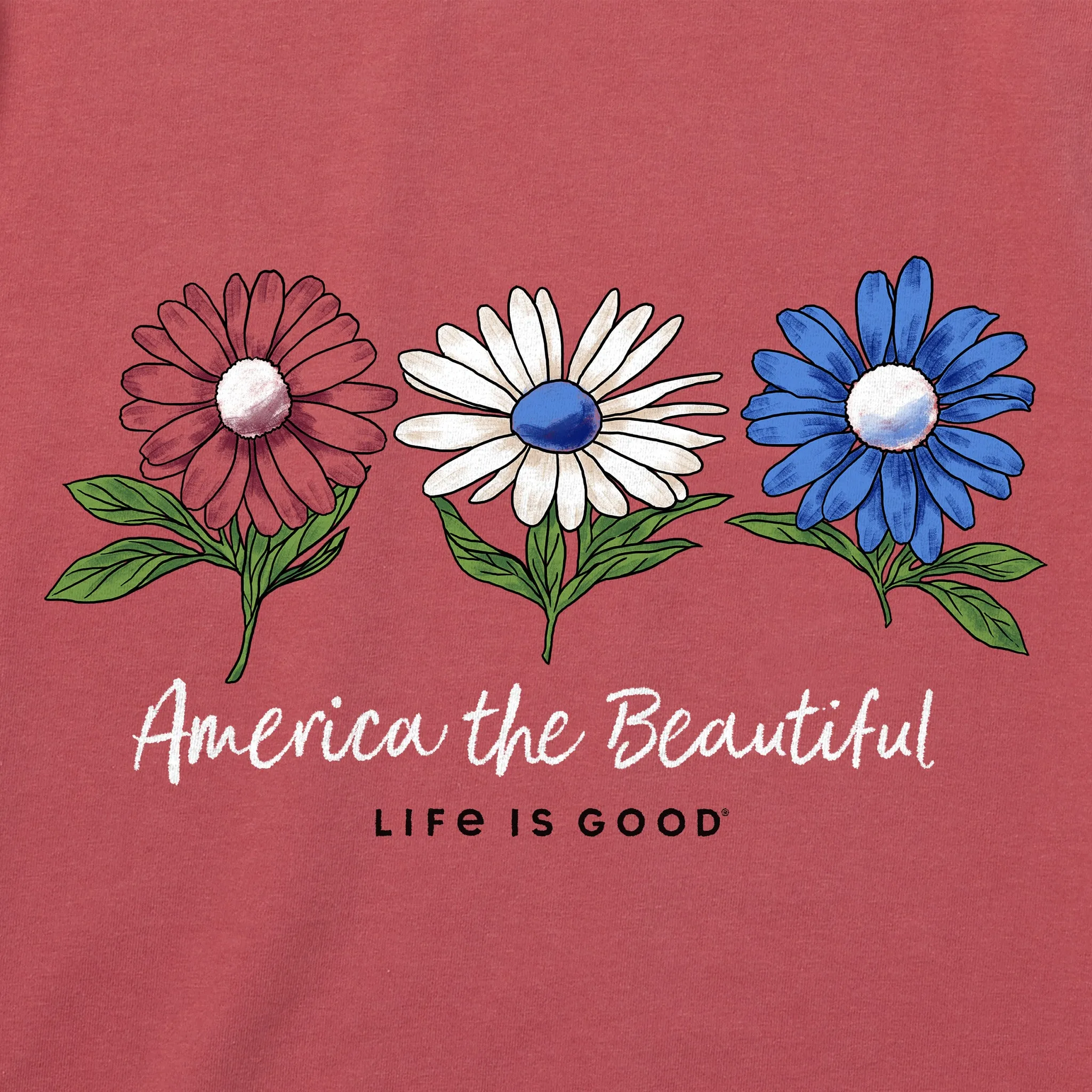 Women's America the Beautiful Daisies Crusher Tank Life is Good