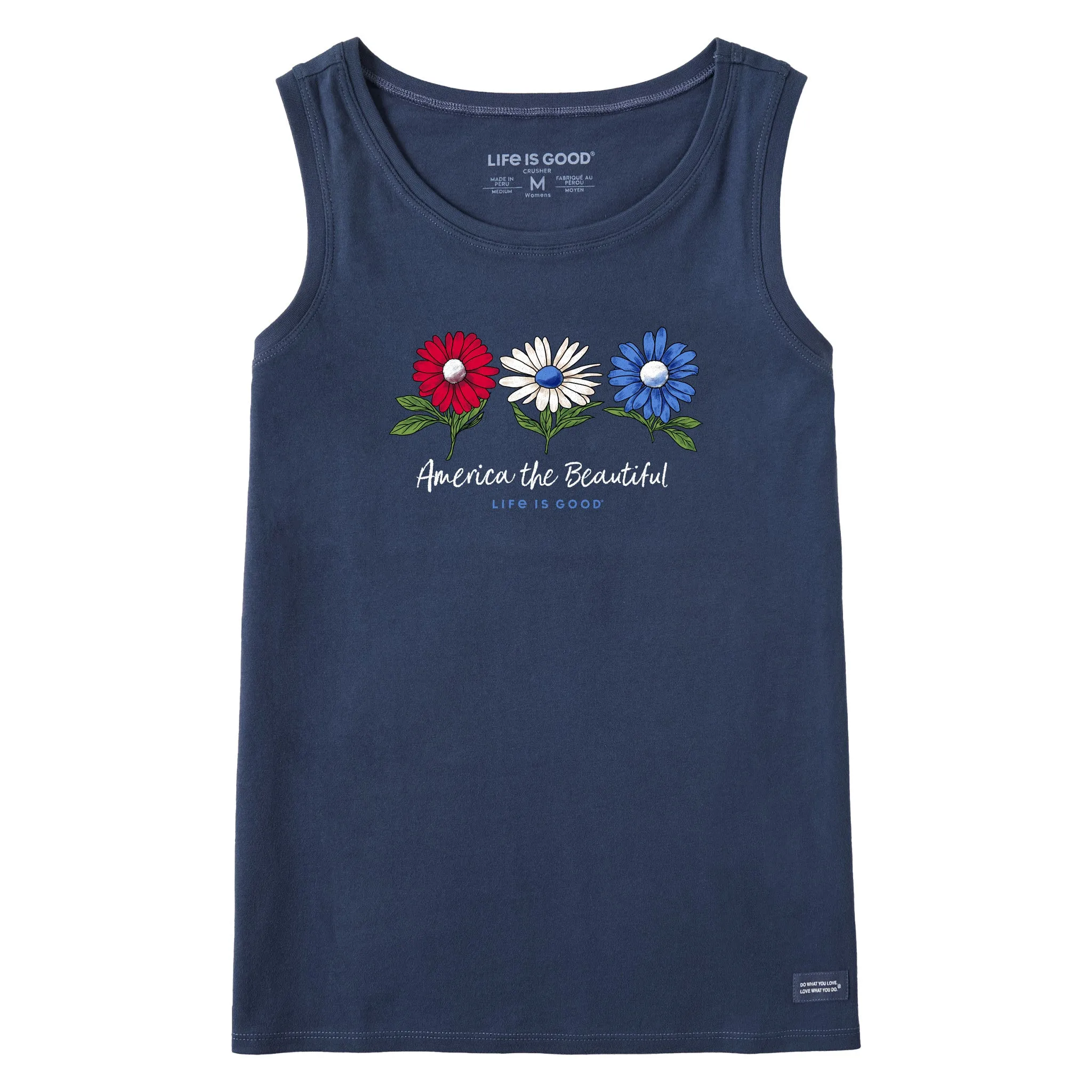 Women's America the Beautiful Daisies Crusher Tank Life is Good