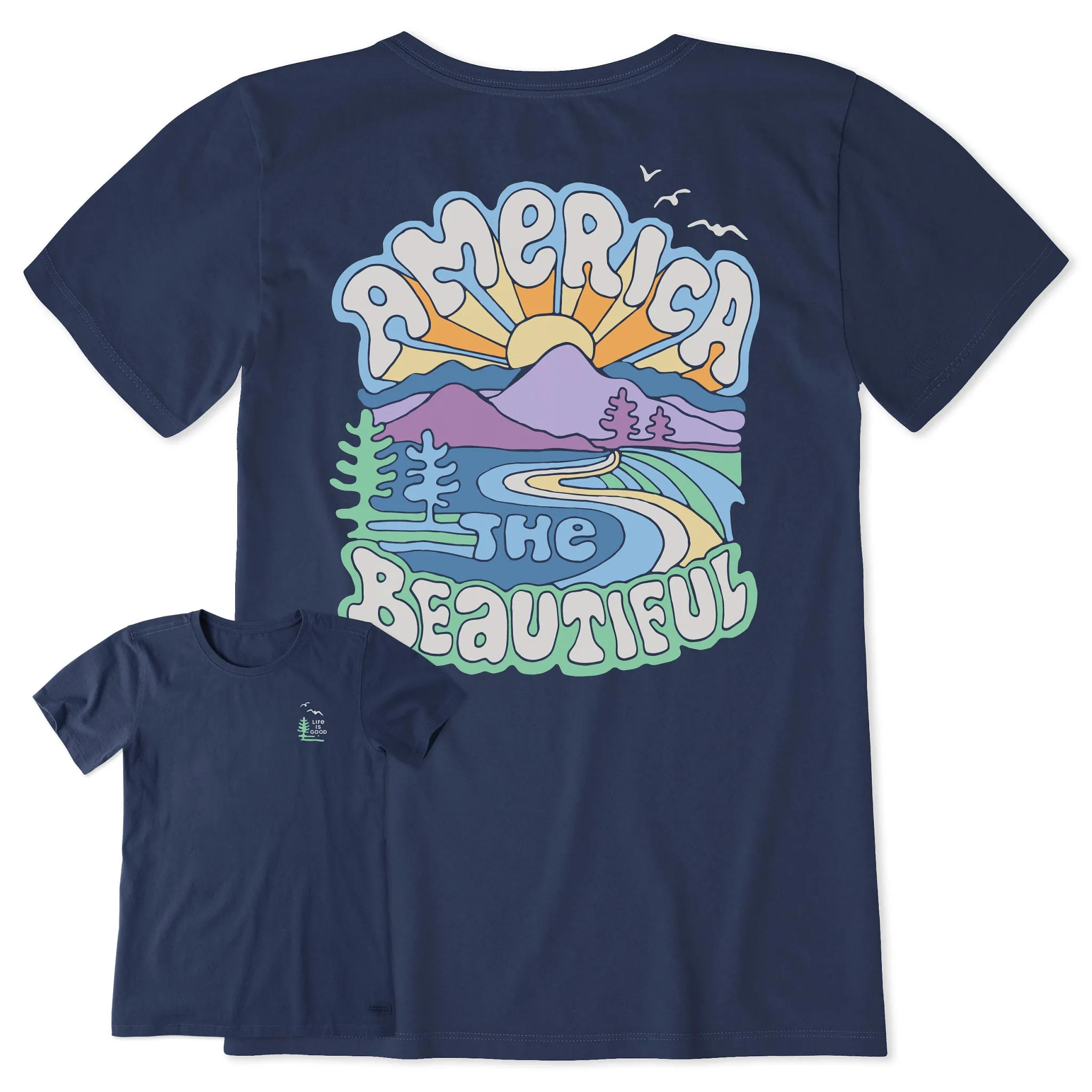 Women's America the Beautiful Short Sleeve Tee Life is Good