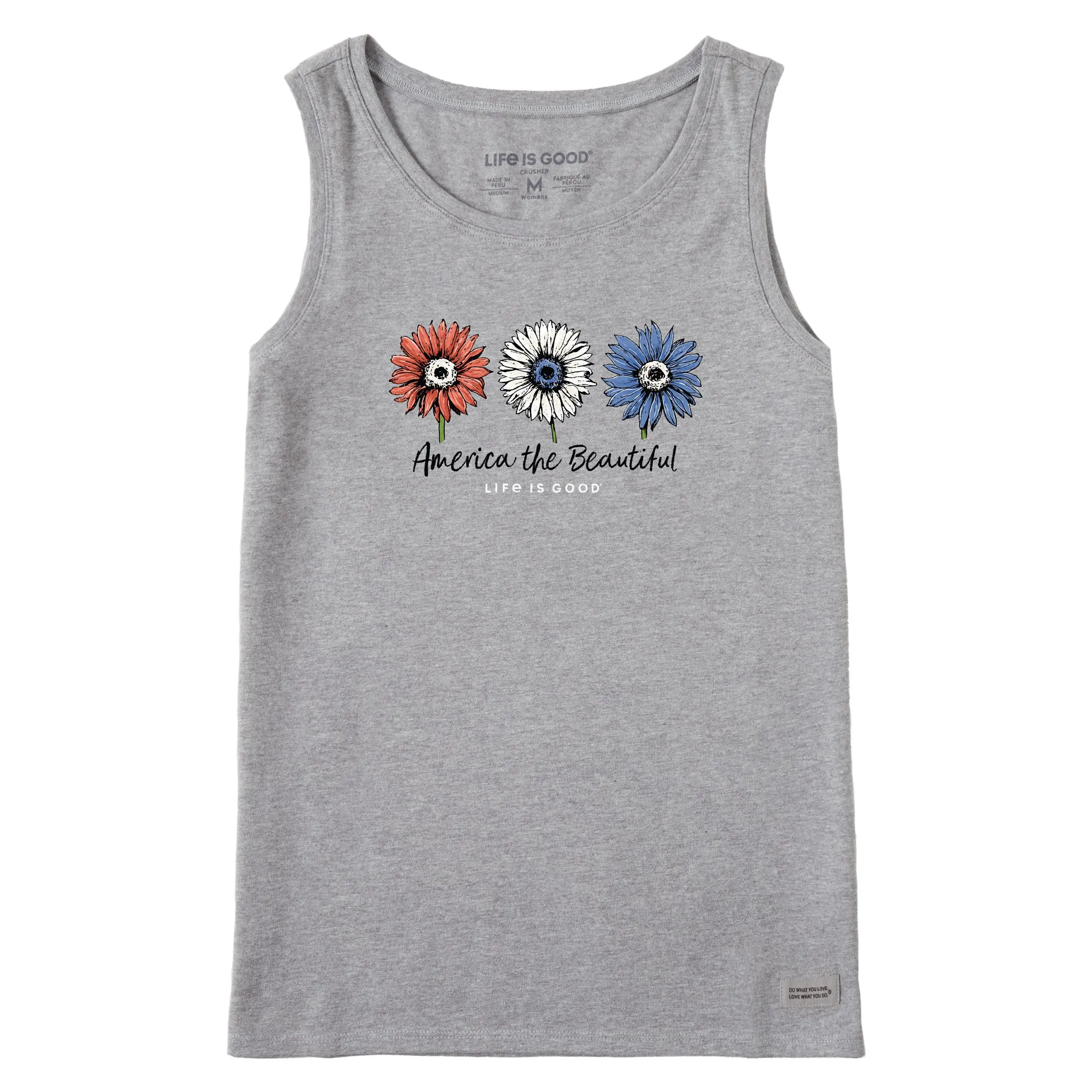 Women's America the Beautiful Sunflowers Crusher Tank Life is Good