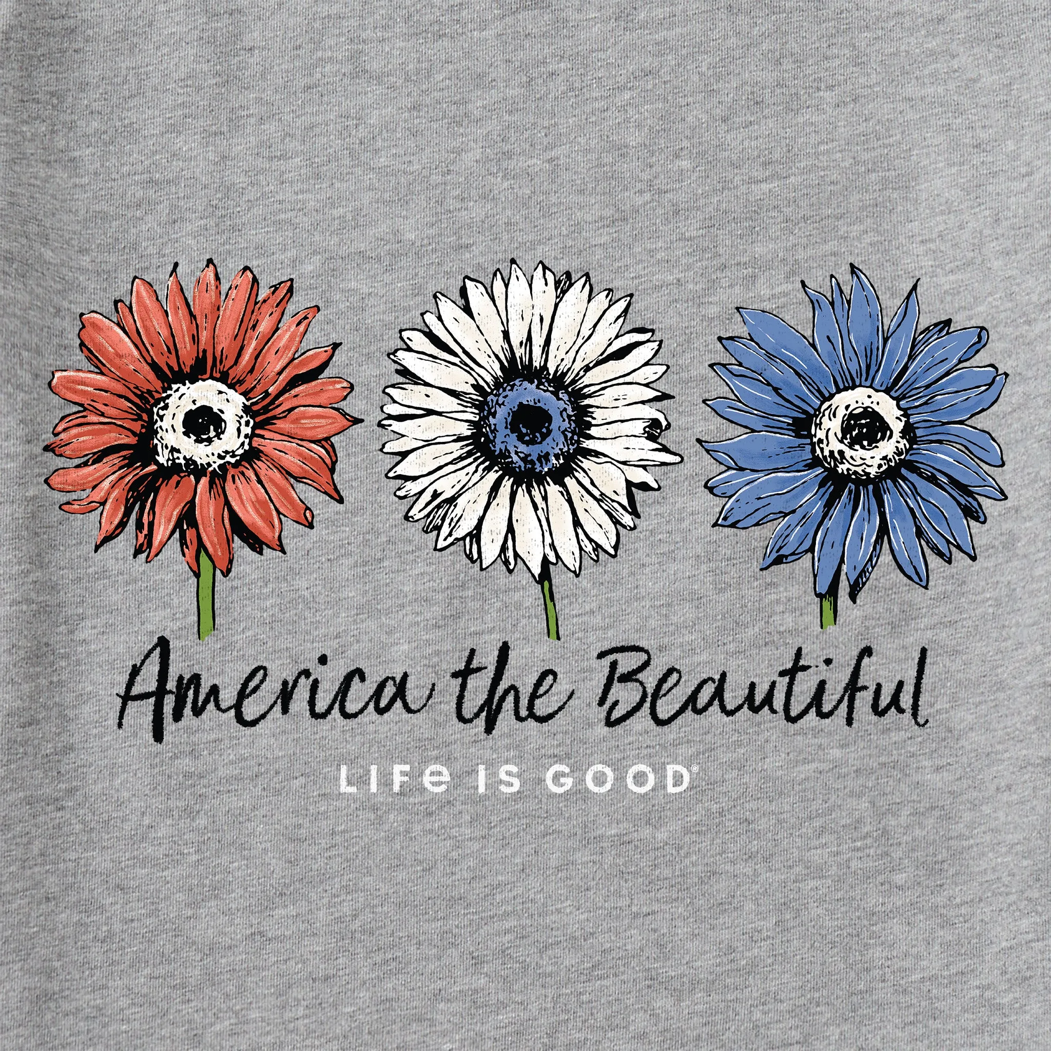 Women's America the Beautiful Sunflowers Crusher Tank Life is Good