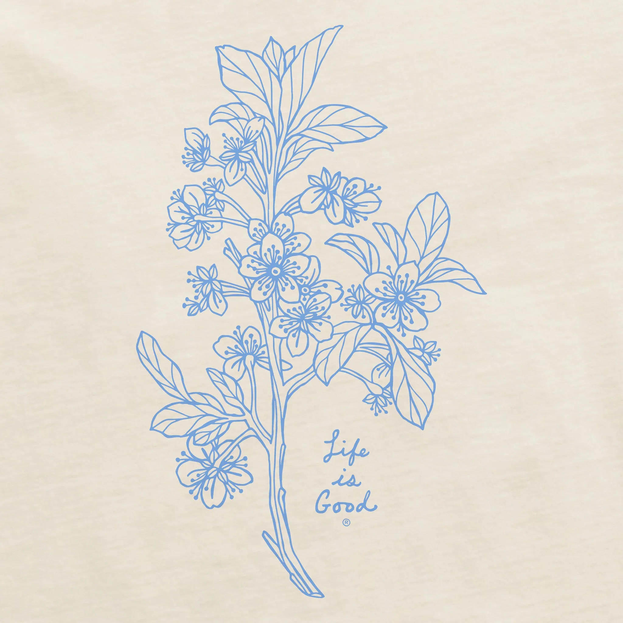 Women's Antique Plum Blossom Short Sleeve Crusher Boxy Tee Life is Good