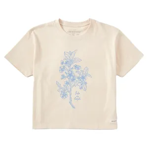 Women's Antique Plum Blossom Short Sleeve Crusher Boxy Tee Life is Good