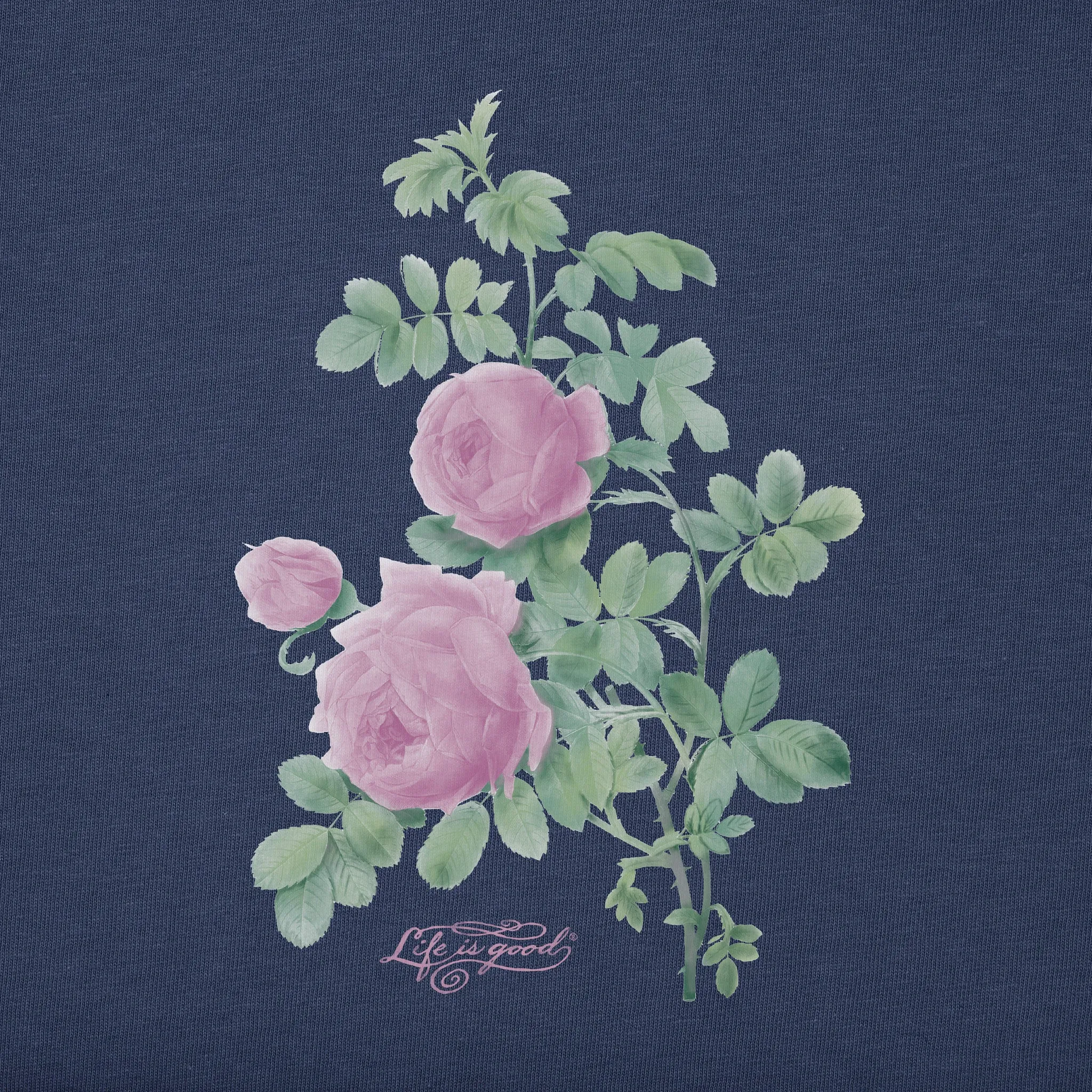 Women's Antique Rose Branch Short Sleeve Crusher Tee Life is Good