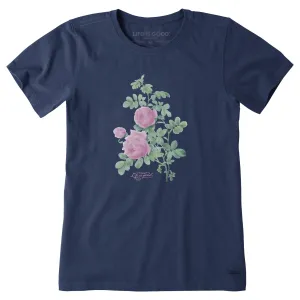 Women's Antique Rose Branch Short Sleeve Crusher Tee Life is Good