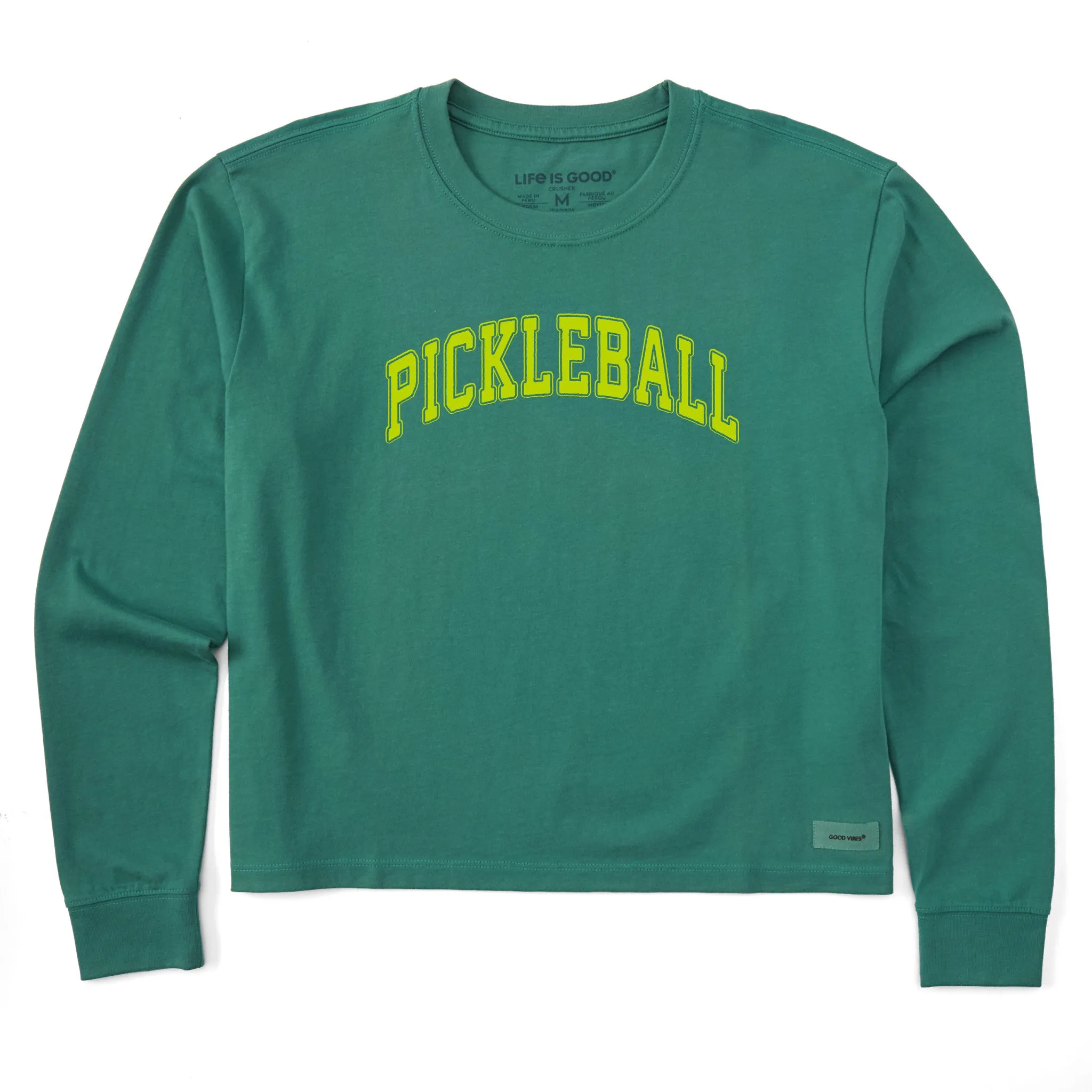 Women's Athletic Pickleball Long Sleeve Crusher Boxy Tee Life is Good