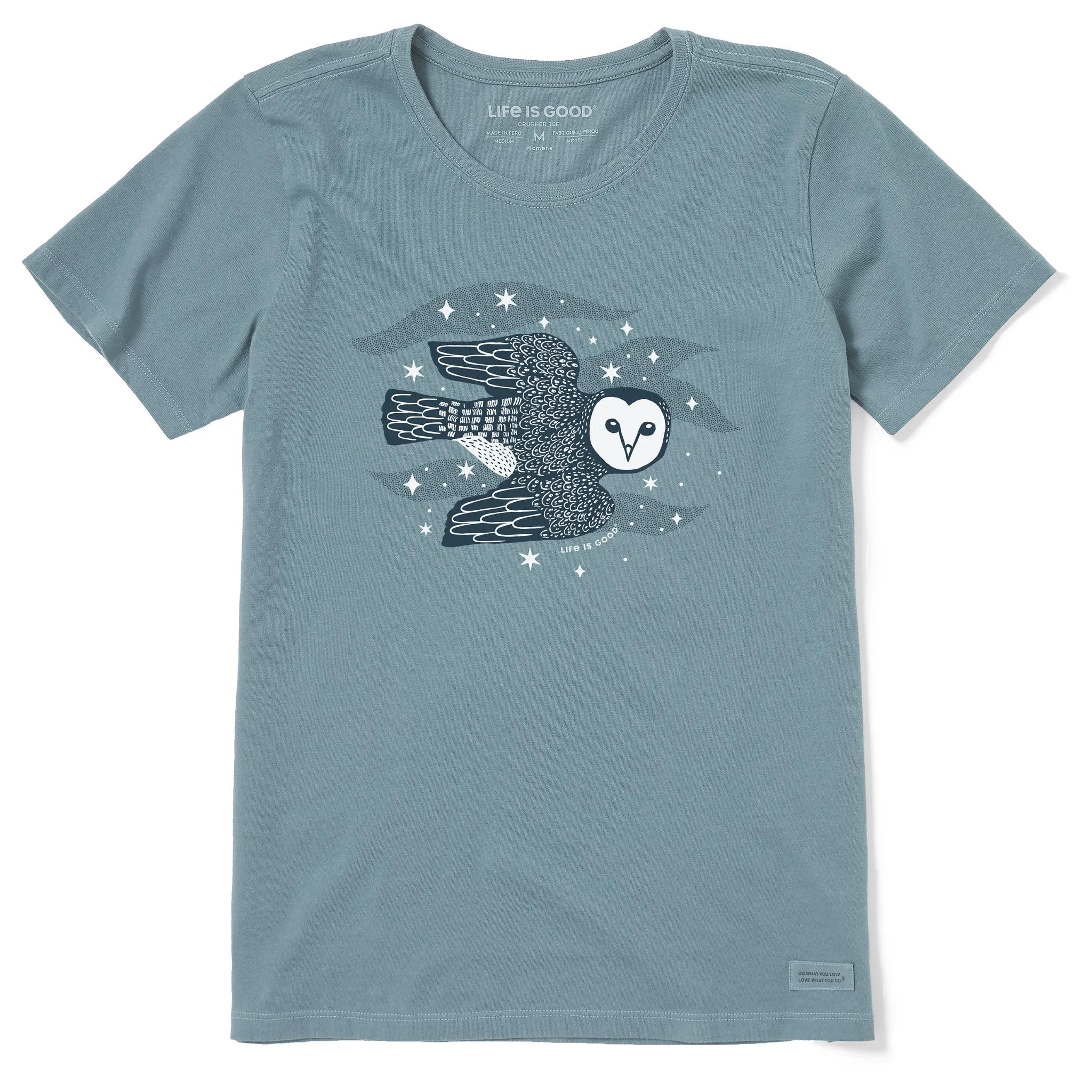 Women's Barn Owl in Flight Short Sleeve Crusher Tee Life is Good
