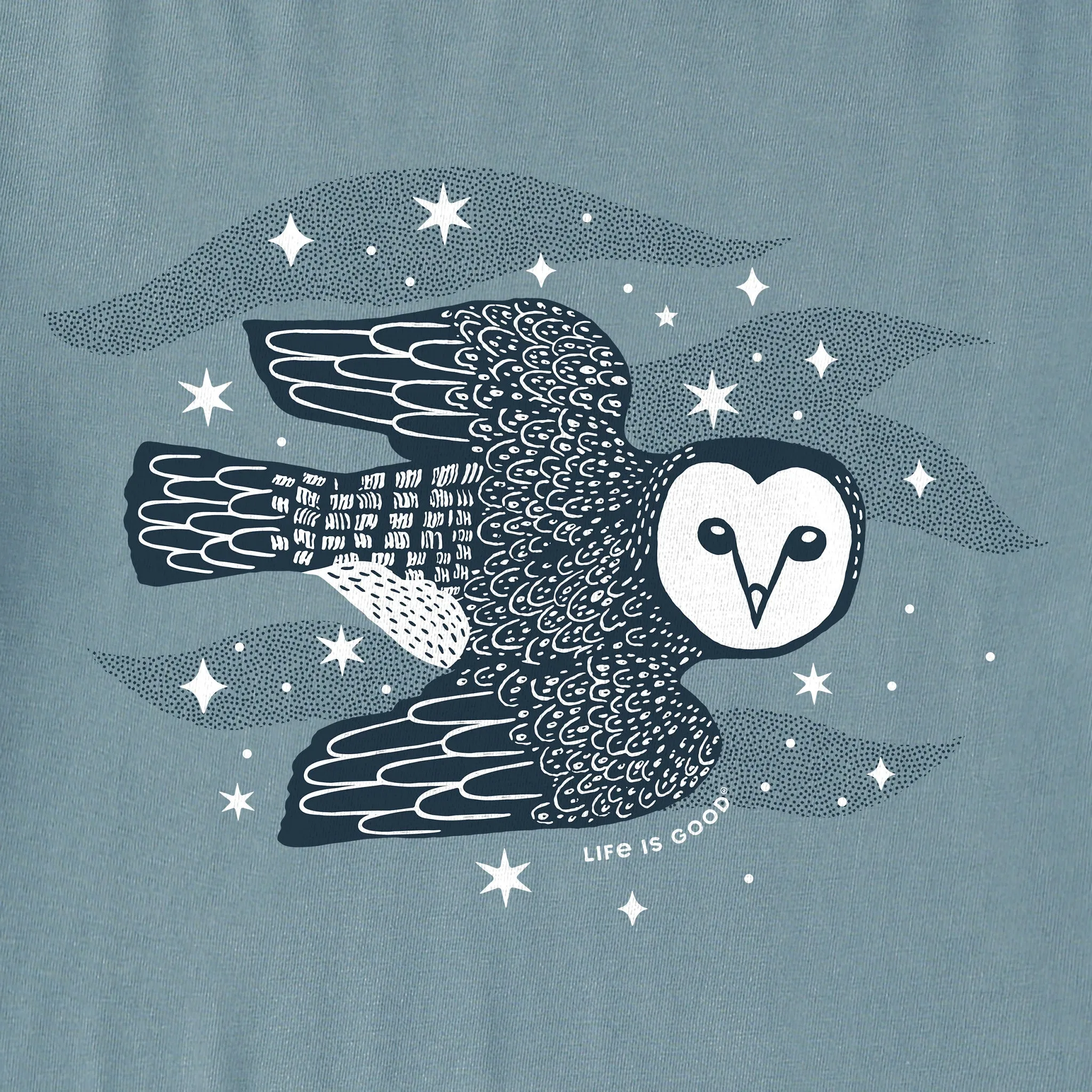 Women's Barn Owl in Flight Short Sleeve Crusher Tee Life is Good