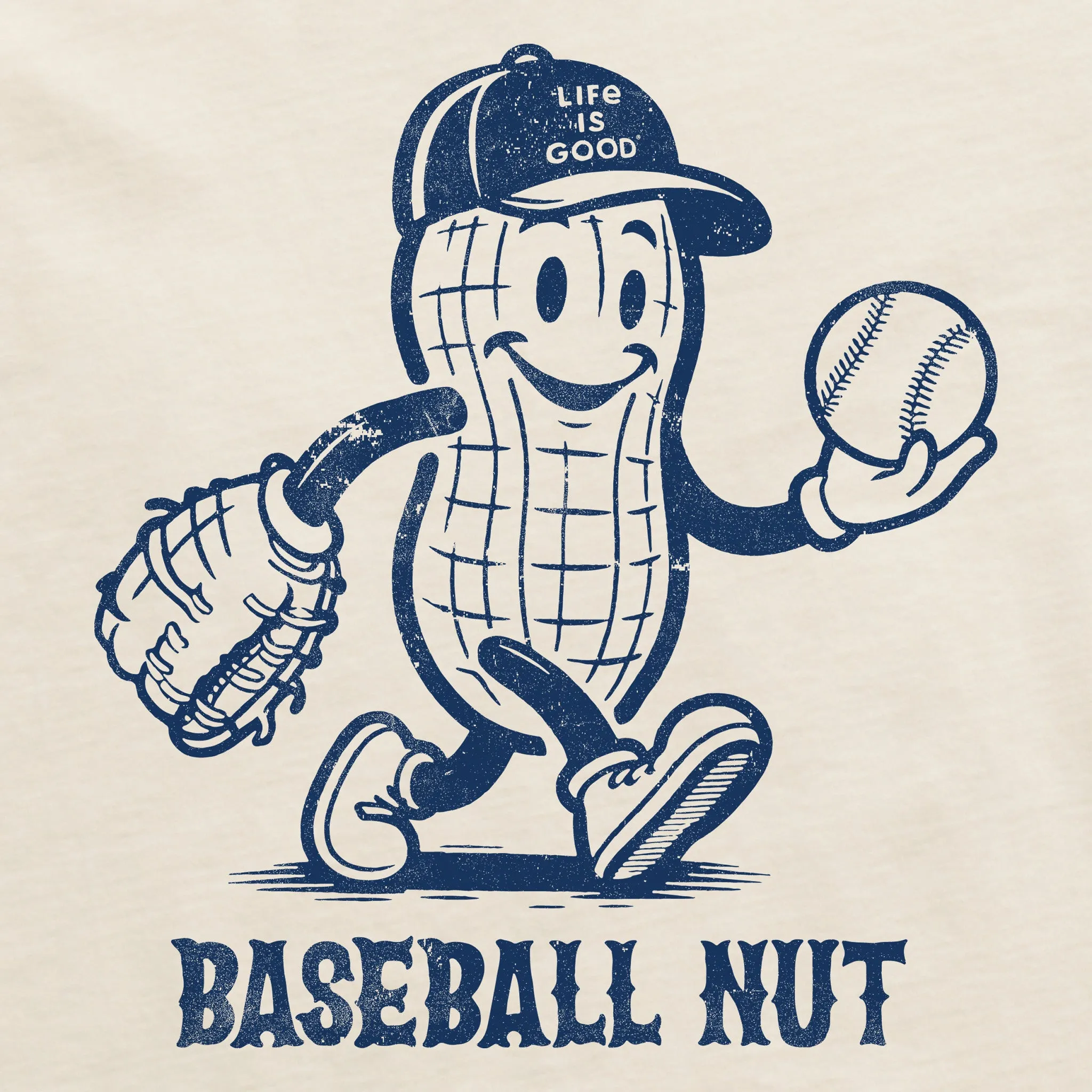 Women's Baseball Nut Crusher-LITE Shrunken Tee Life is Good