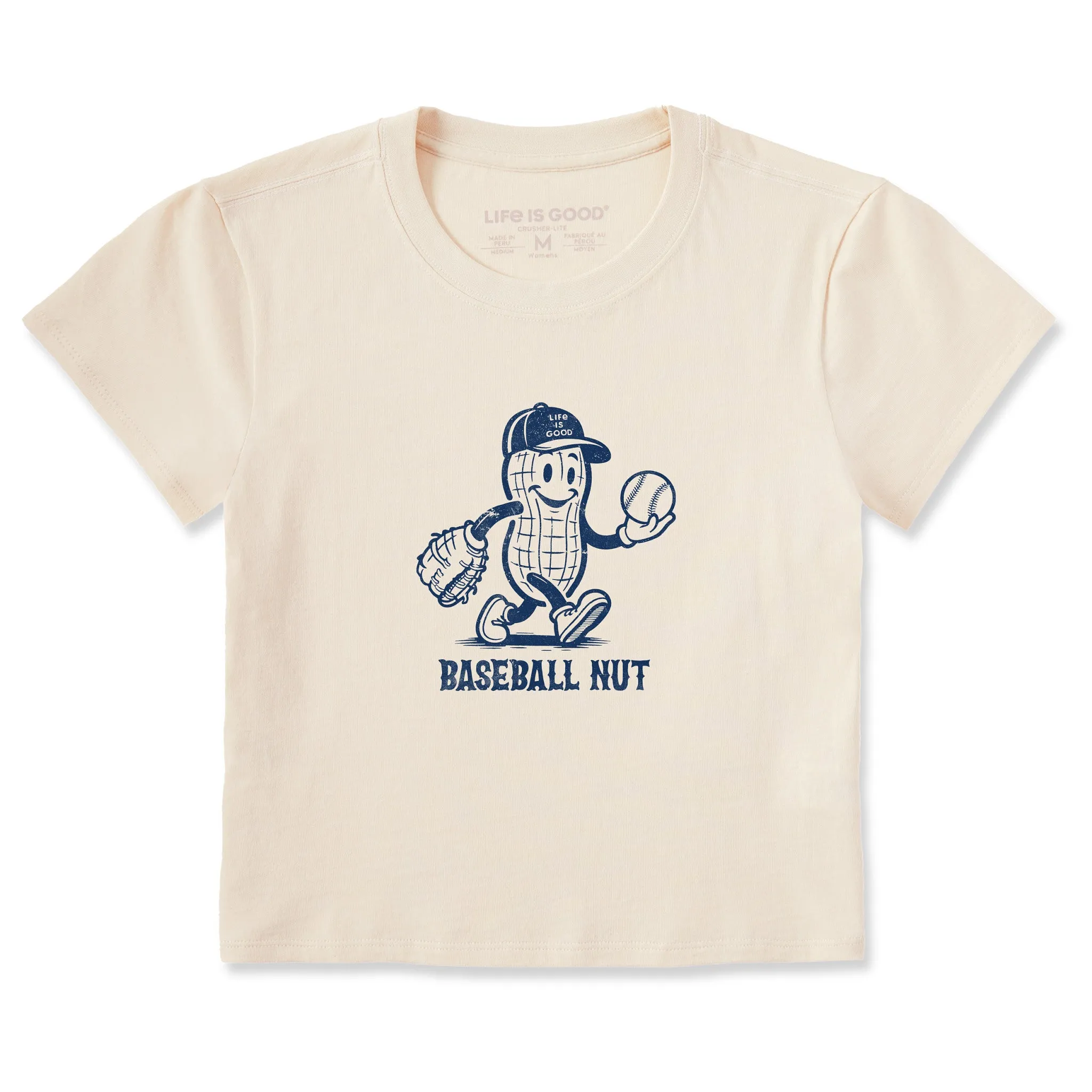 Women's Baseball Nut Crusher-LITE Shrunken Tee Life is Good