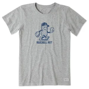 Women's Baseball Nut Short Sleeve Crusher Tee Life is Good