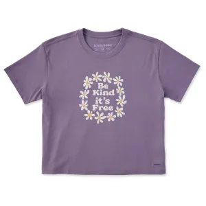 Women's Be Kind It's Free Short Sleeve Crusher Boxy Tee Life is Good