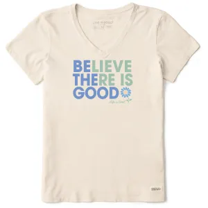 Women's Be The Good Daisy Short Sleeve Crusher Vee Life is Good